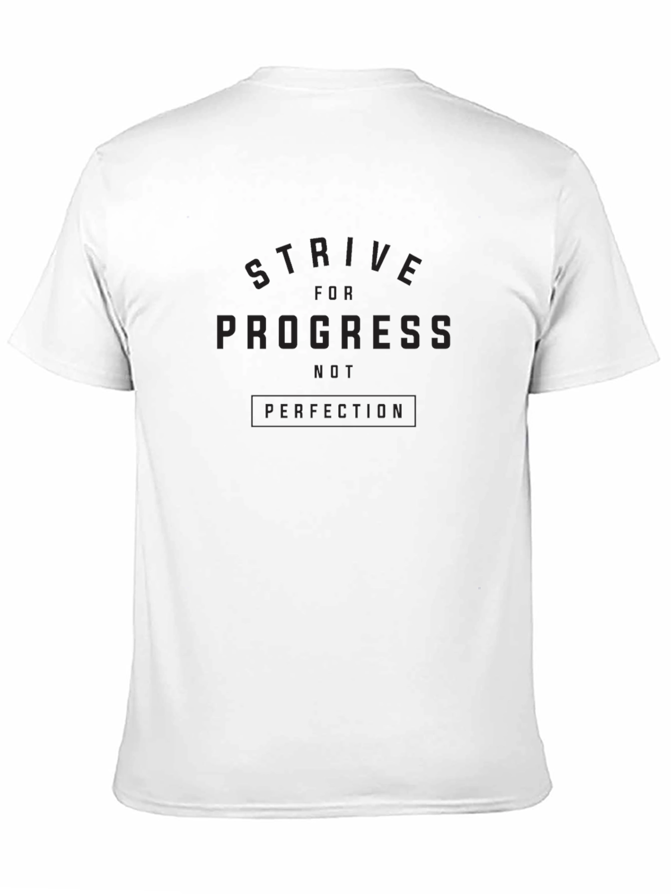 Black Strive For Progress Tee - Motivational Black T-Shirt view 11
