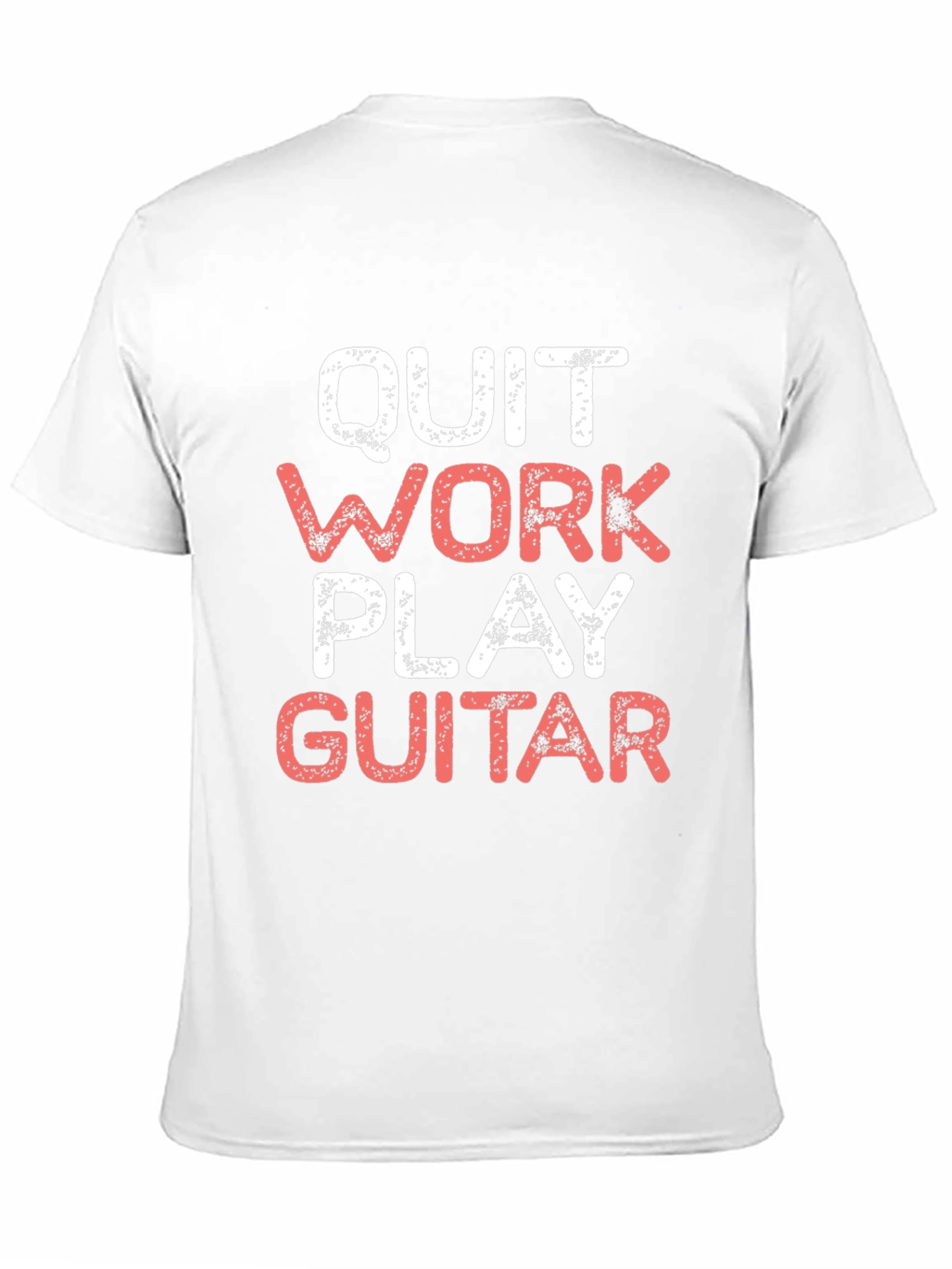 Black Quit Work Play Guitar Graphic Tee view 11
