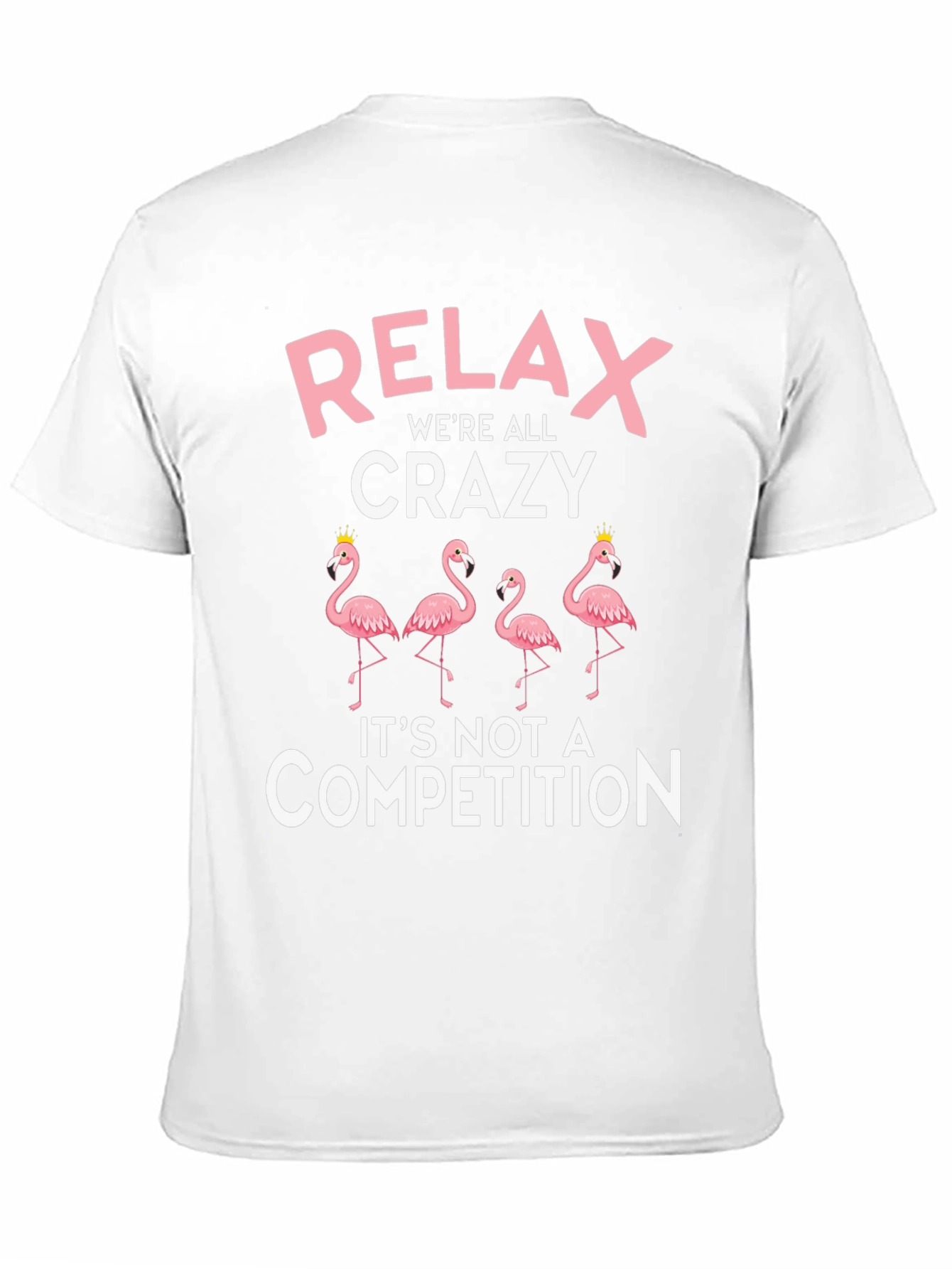 Black Relax We're All Crazy Flamingo Graphic Tee view 11