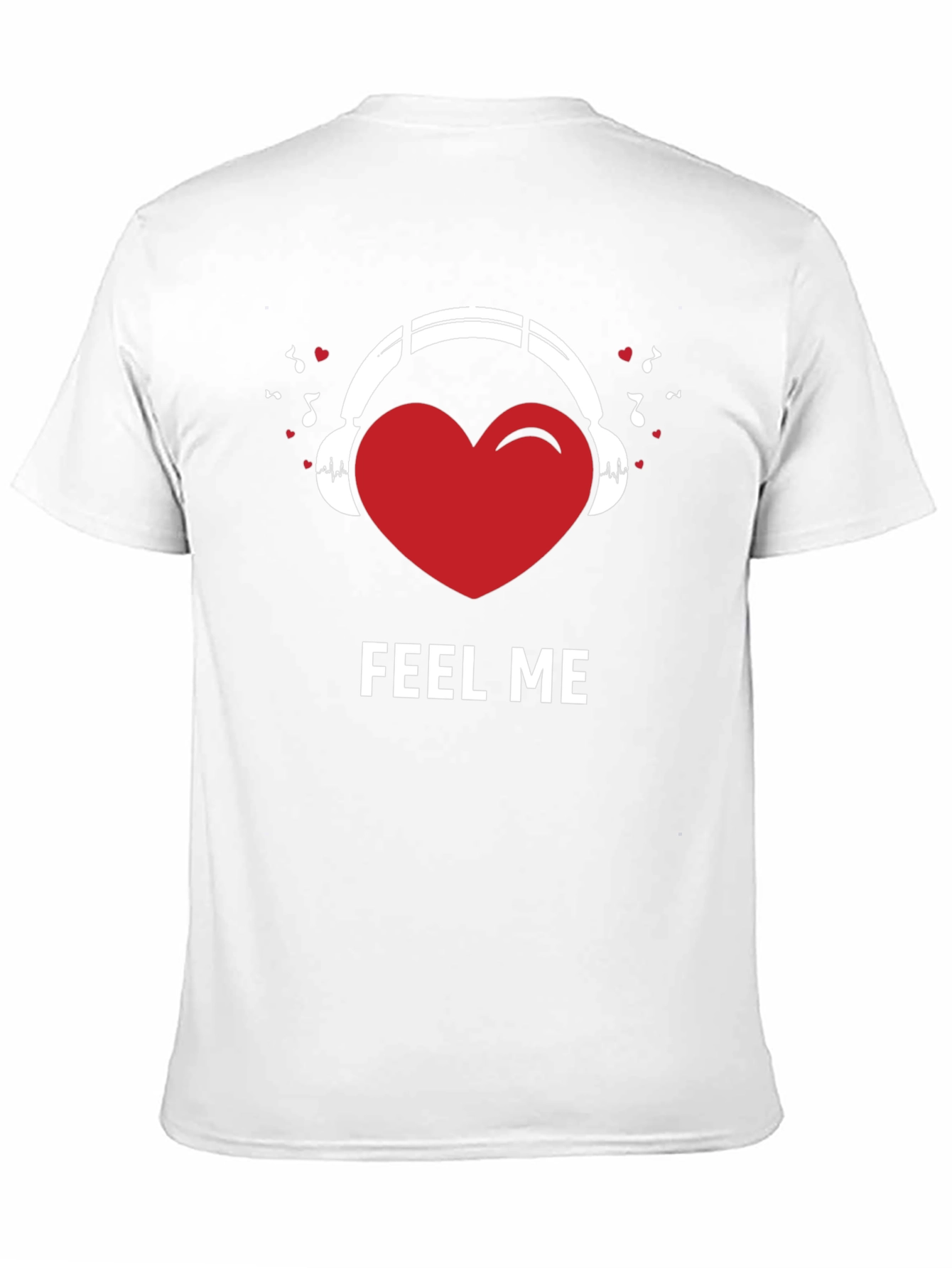 Black Feel Me Heart Headphones Graphic Tee view 11