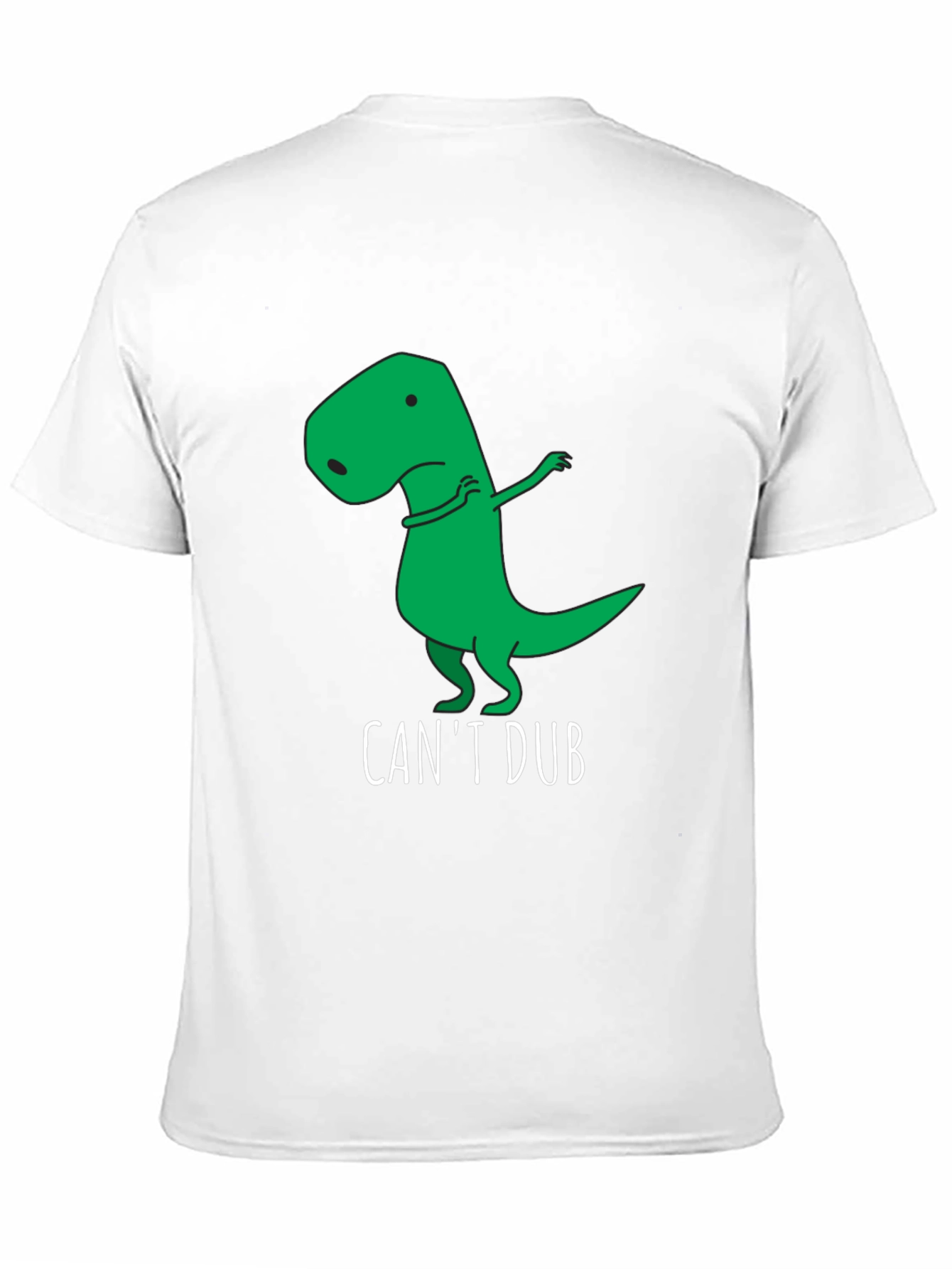 Black Funny "Can't Dub" Dinosaur T-Shirt view 11