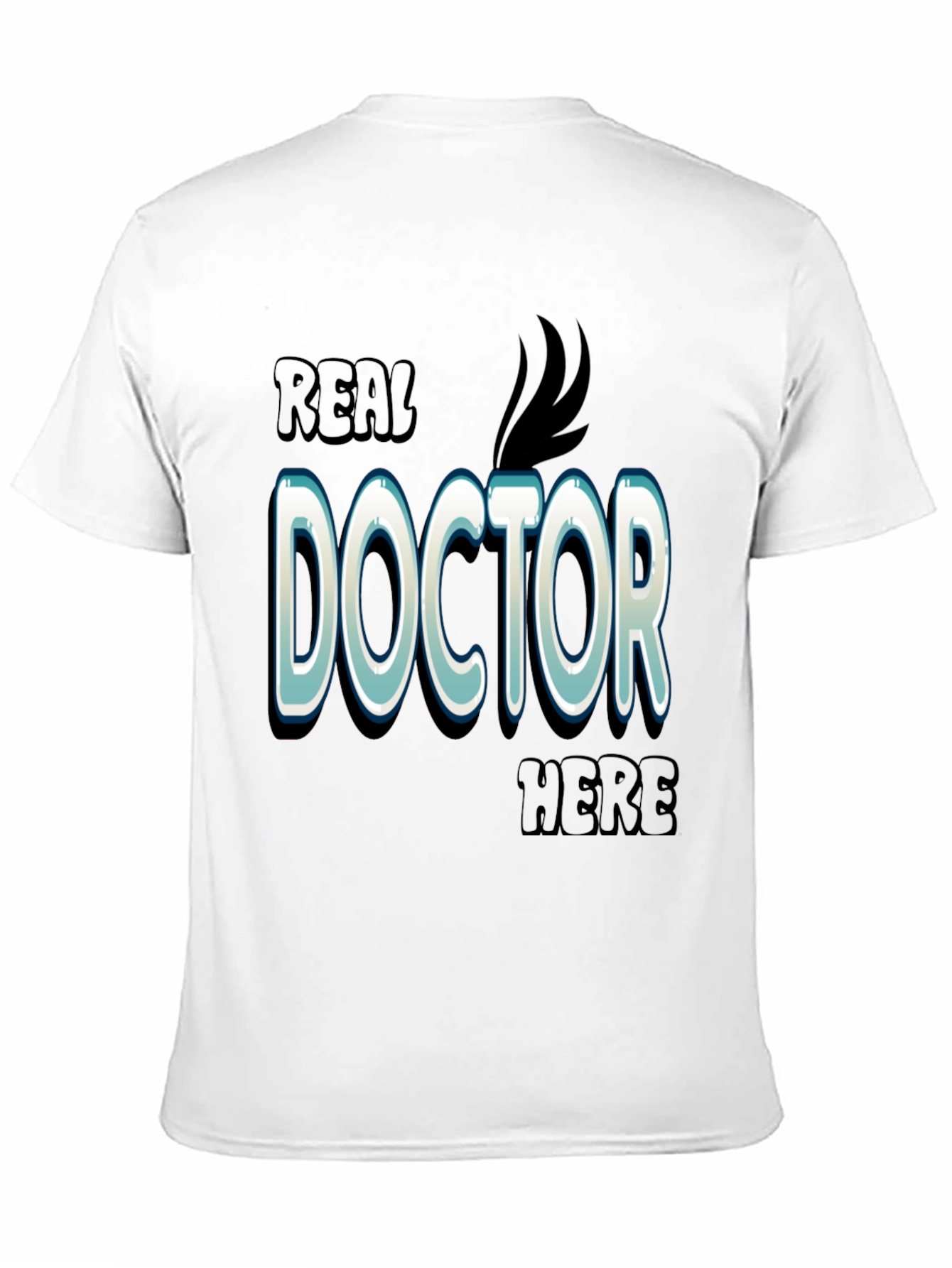 Black Real Doctor Here Black Cotton Graphic T-Shirt view 11