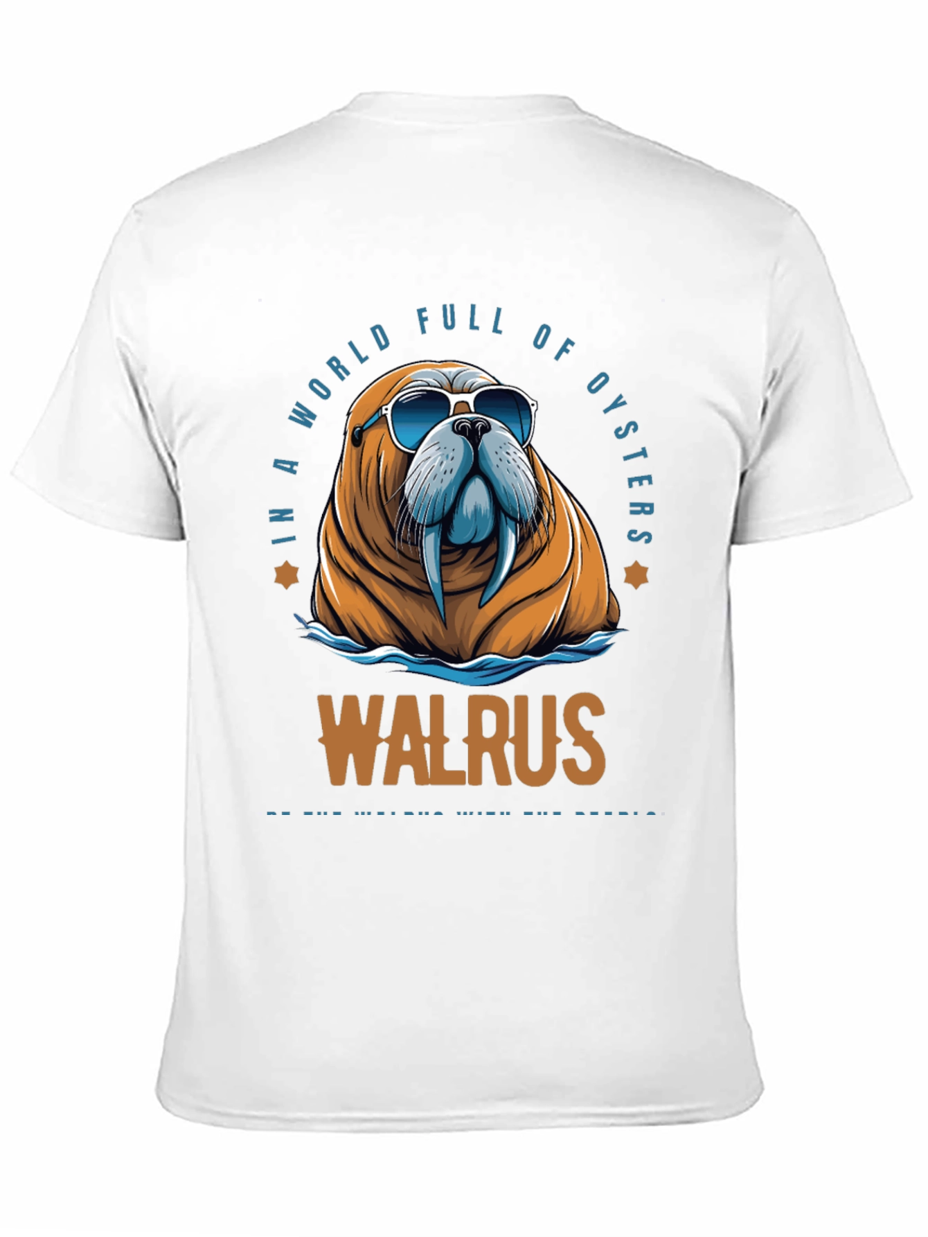 Black Cool Walrus Graphic T-Shirt view 11