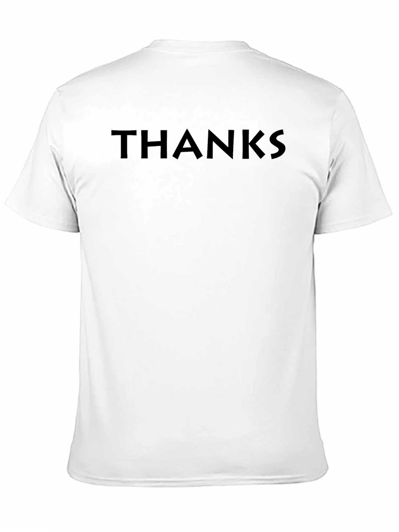 Black Men's Black THANKS Graphic Crew Neck T-Shirt view 11