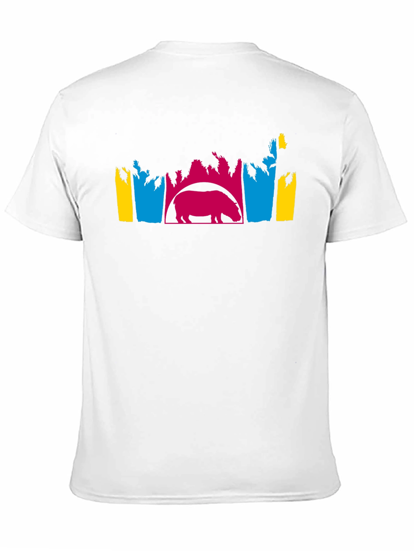 Black Hippo Silhouette Graphic Tee - Unique Design view 11