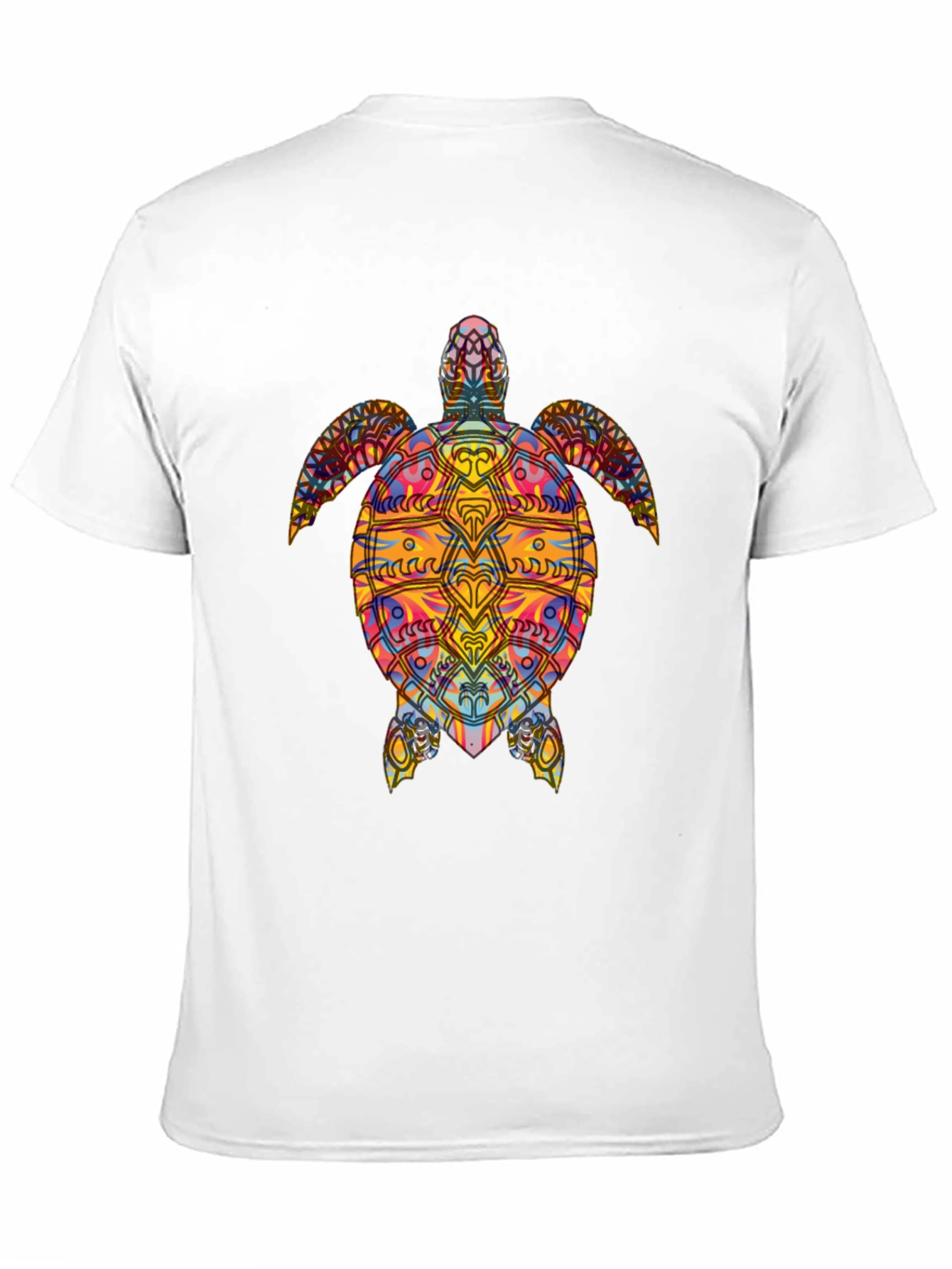 Black Colorful Turtle Graphic Black T-Shirt view 11