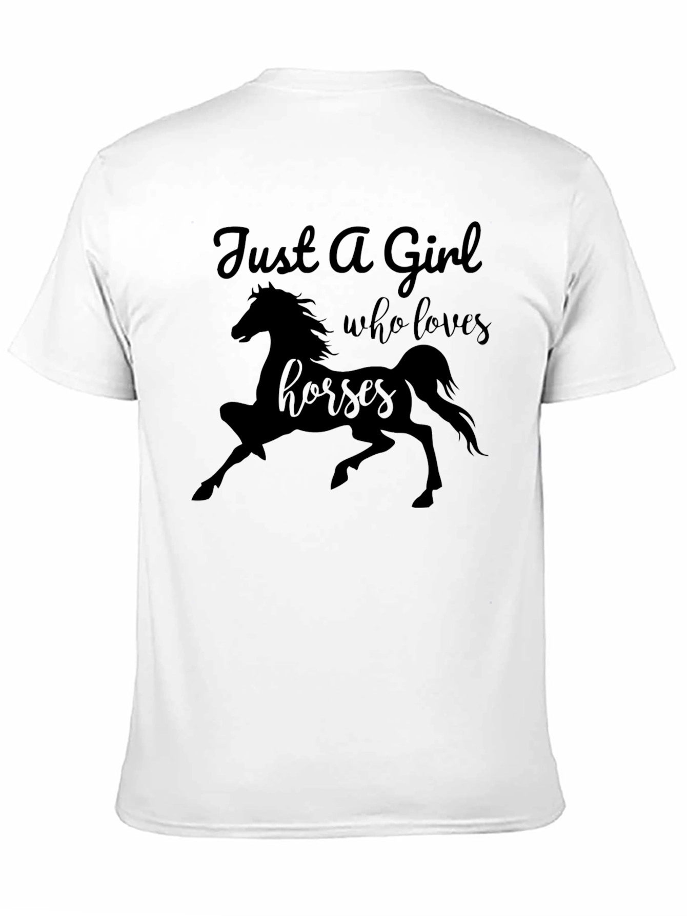 Black Just a Girl Who Loves Horses T-Shirt view 11