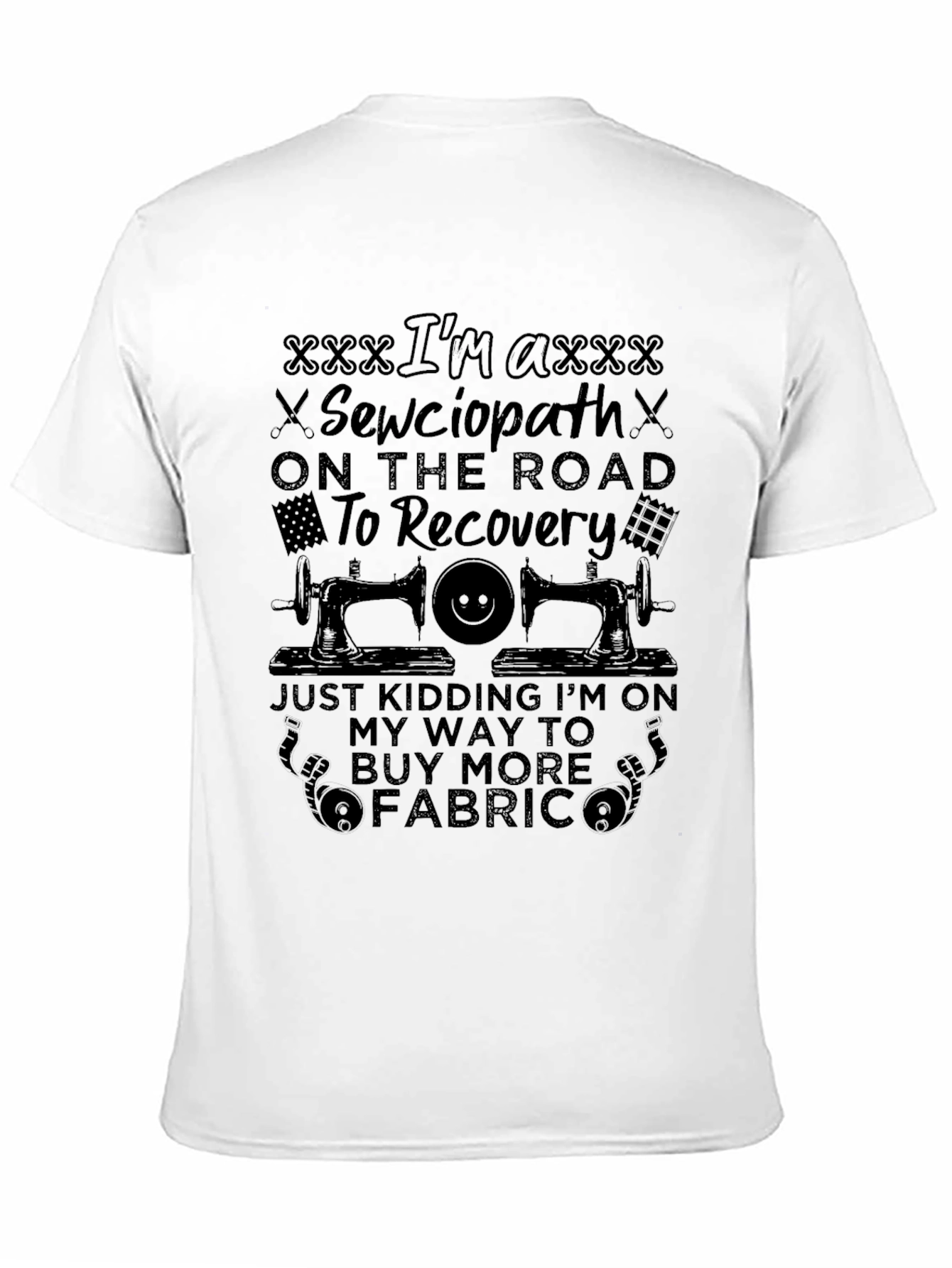Black Sewciopath T-Shirt - Funny Sewing Lover Tee view 11