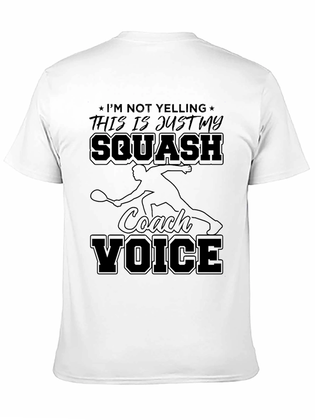 Black Squash Coach Voice T-Shirt - Funny Squash Tee view 11