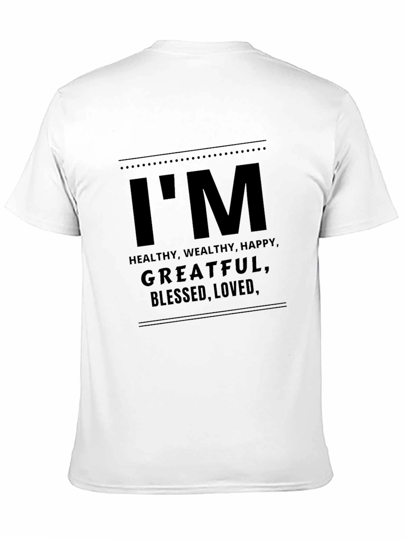 Black I'm Healthy, Grateful, Blessed Men's Black T-Shirt view 11