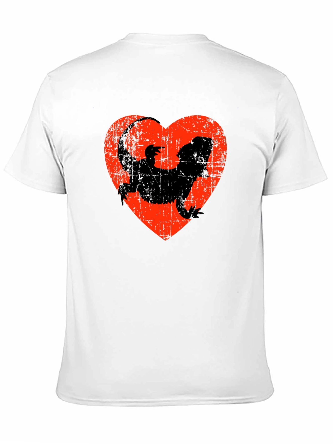 Black Bearded Dragon Heart T-Shirt - Reptile Lover Gift view 11