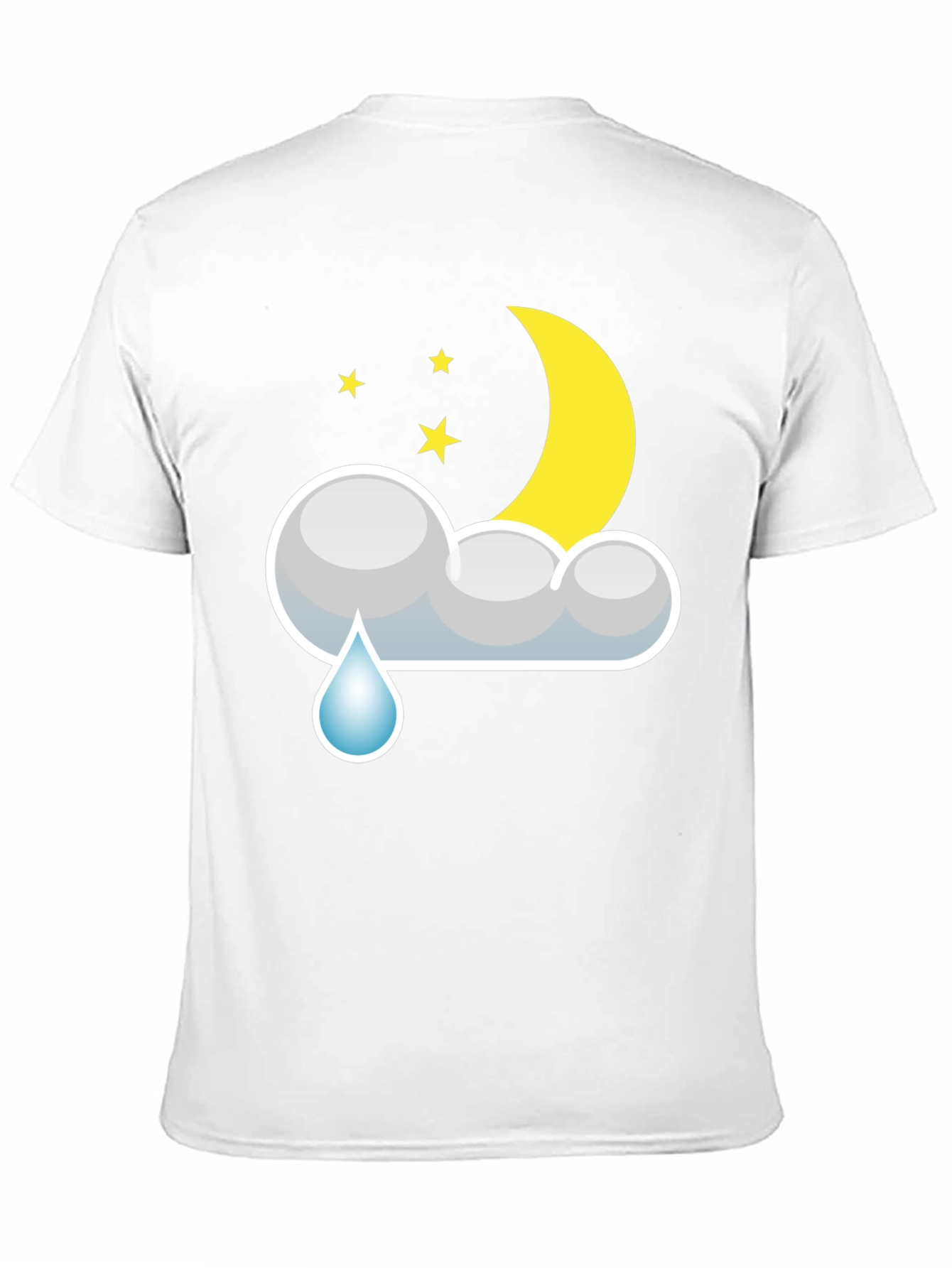Black Cloud Rain Moon Star T-Shirt - Black view 11
