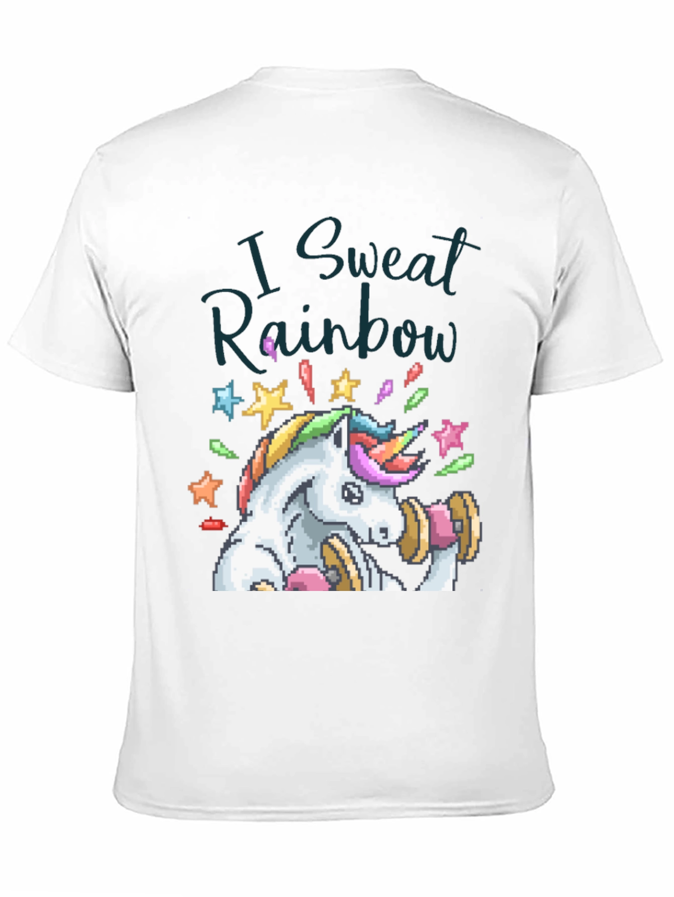 Black I Sweat Rainbow Unicorn Graphic Tee view 11