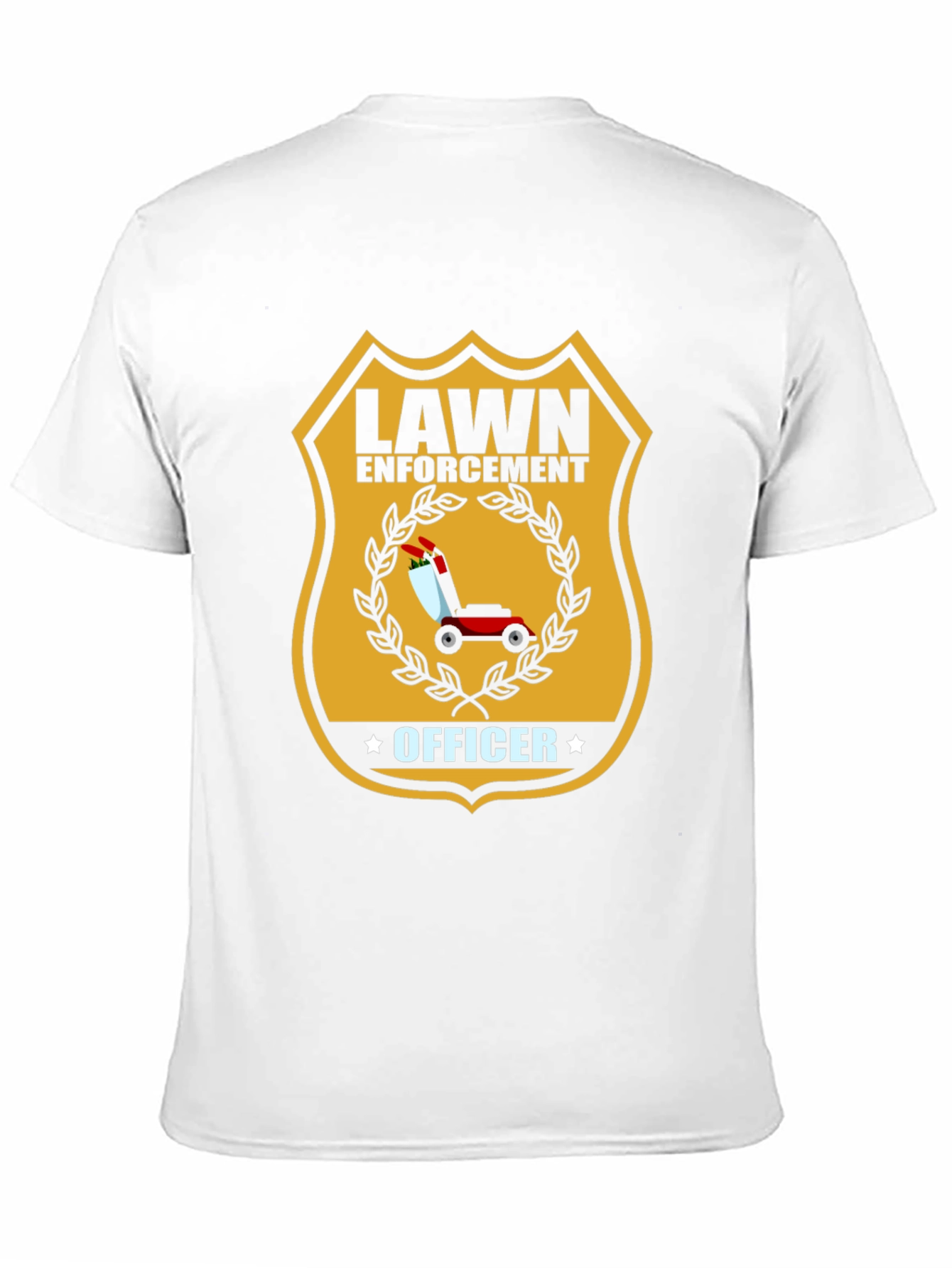 Black Lawn Enforcement Officer Graphic Tee - Funny Lawn Care T-Shirt view 11