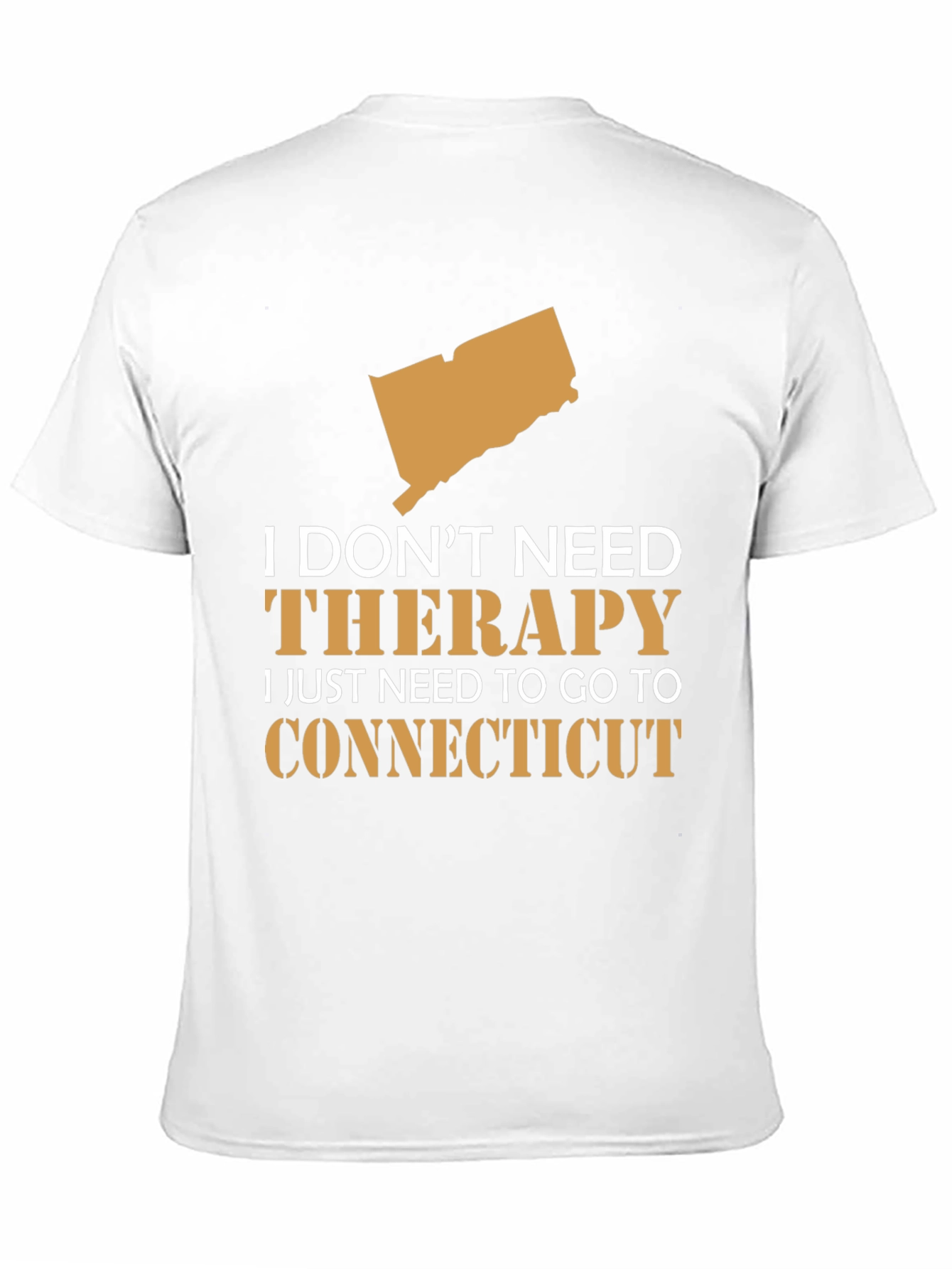 Black Connecticut State Map T-Shirt Therapy Funny Graphic Tee view 11