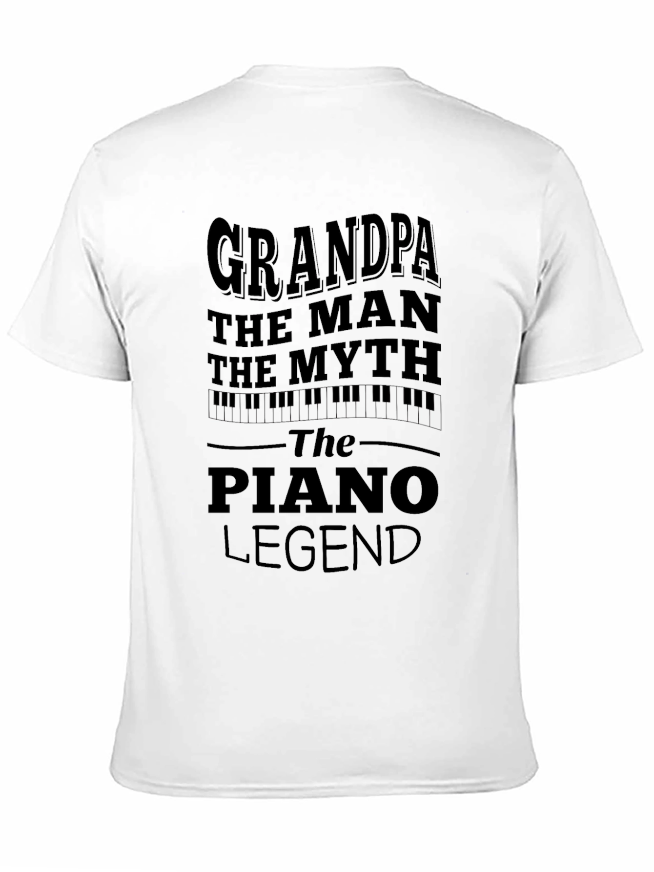 Black Grandpa Piano Legend Black Graphic T-Shirt view 11