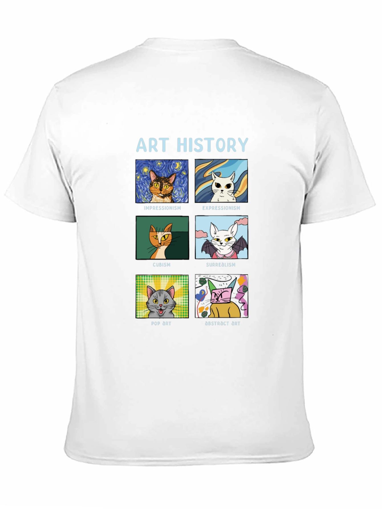 Black Art History Cats Black T-Shirt view 11