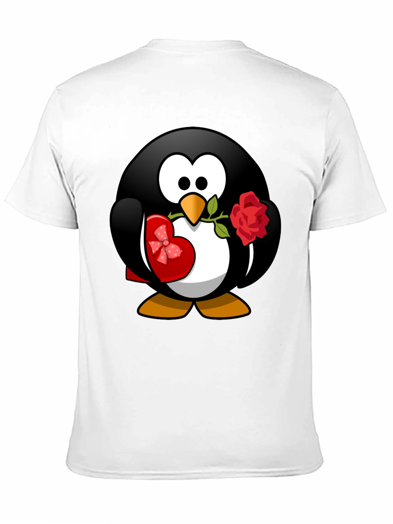 Black Penguin Love T-Shirt - Valentine's Day Gift view 11