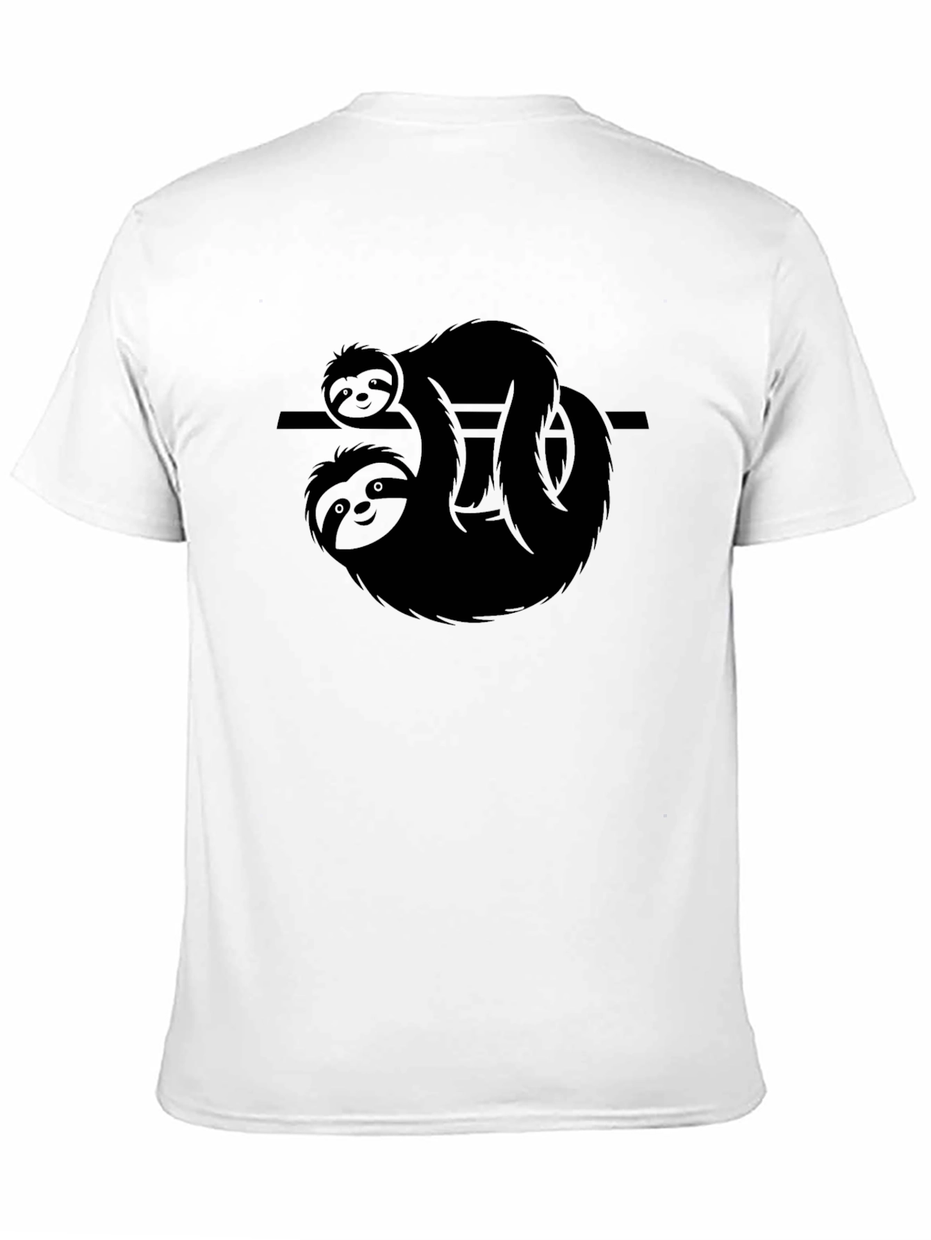 Black Sloth Graphic Tee - Men's Black Cotton T-Shirt view 11