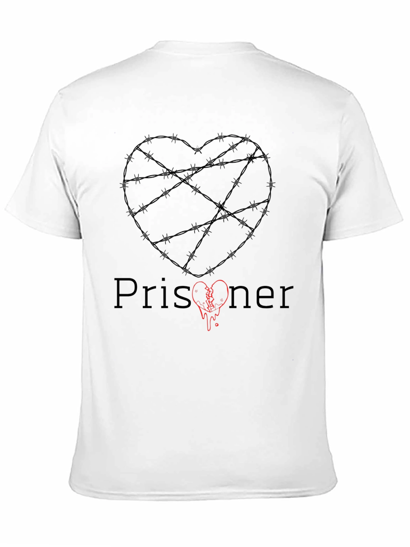 Black Prisoner Heart Graphic T-Shirt - Dark Humor Tee view 11