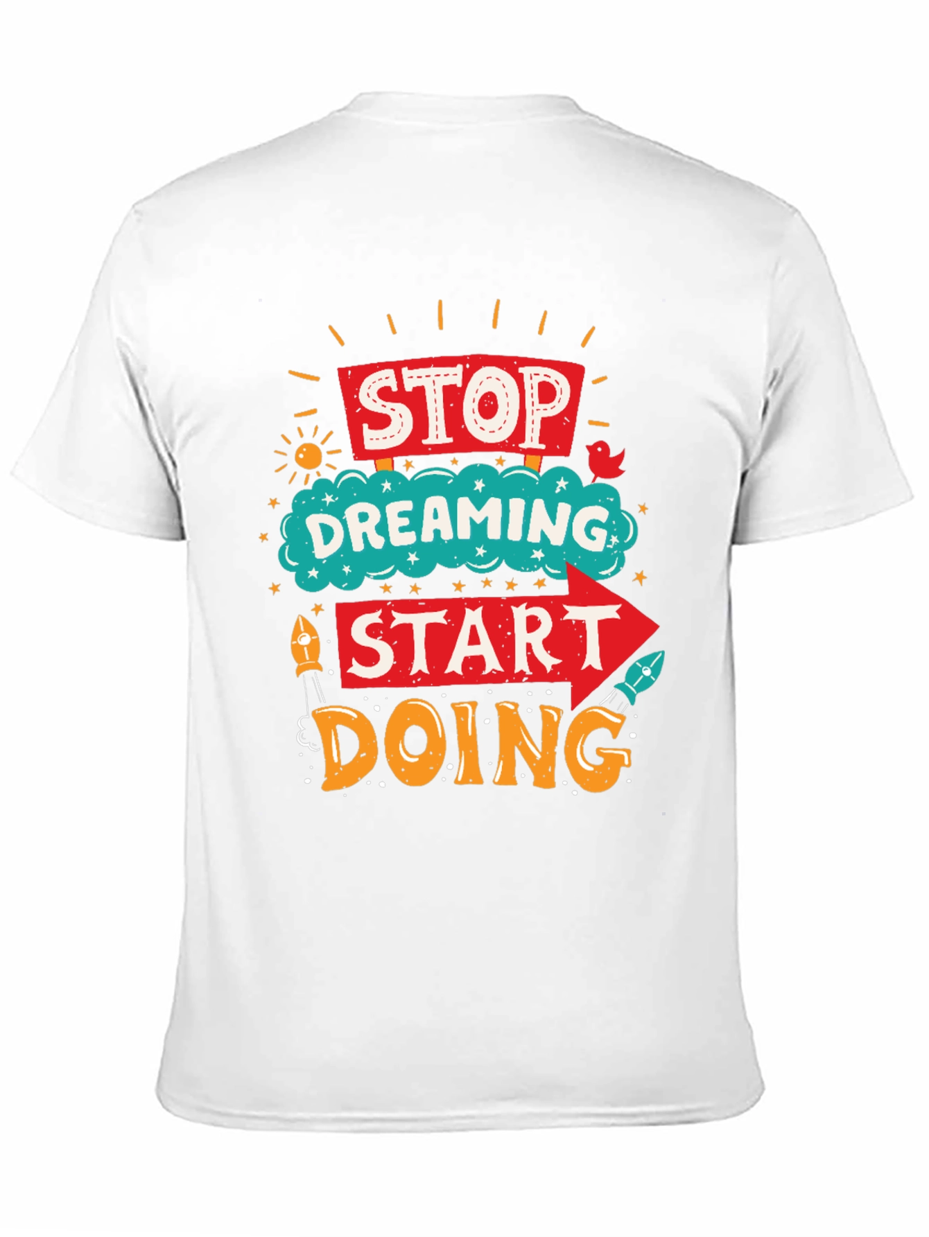 Black Stop Dreaming Start Doing Graphic Tee view 11