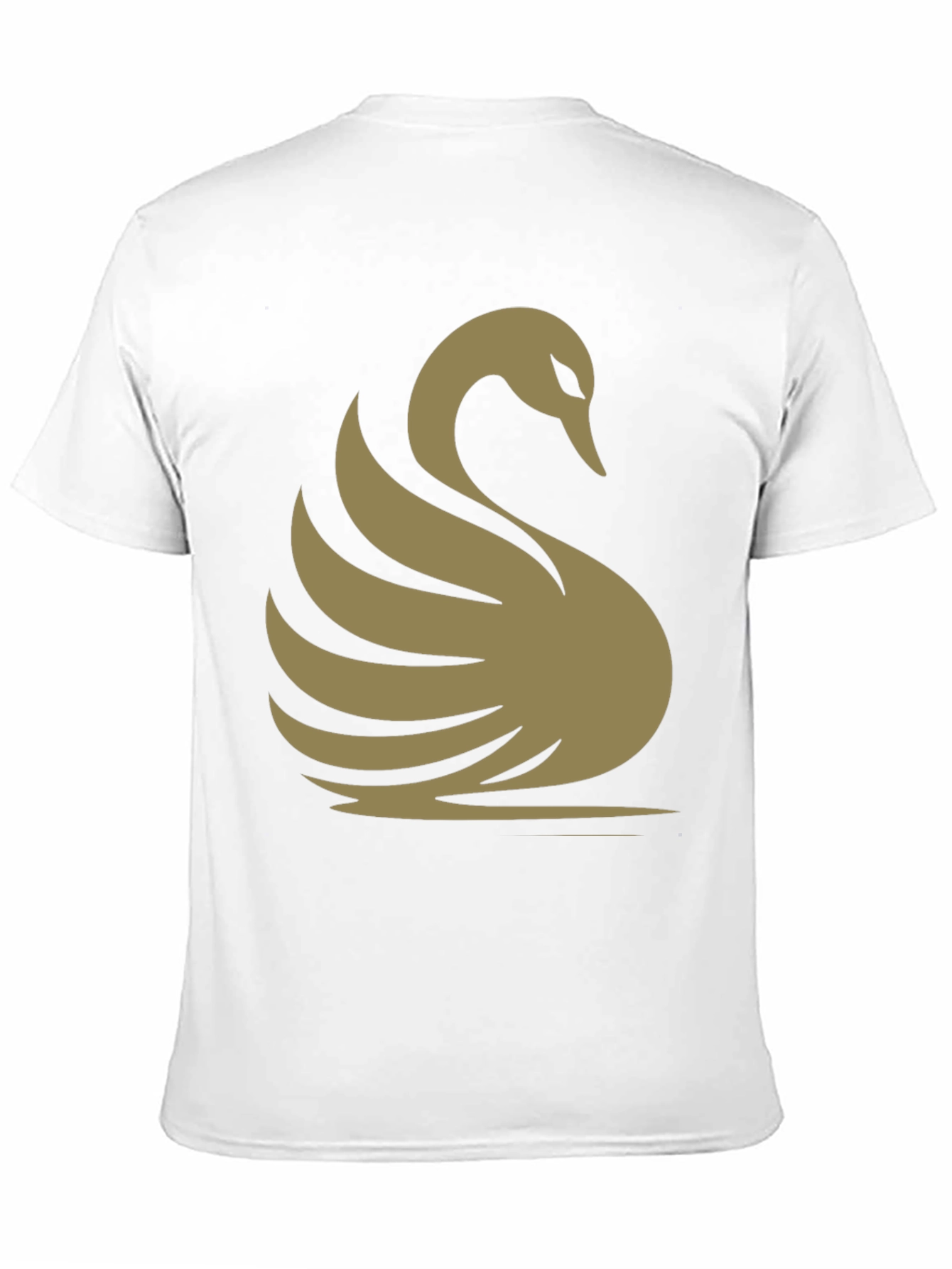 Black Elegant Swan Graphic Tee - Classic Black Cotton T-Shirt view 11