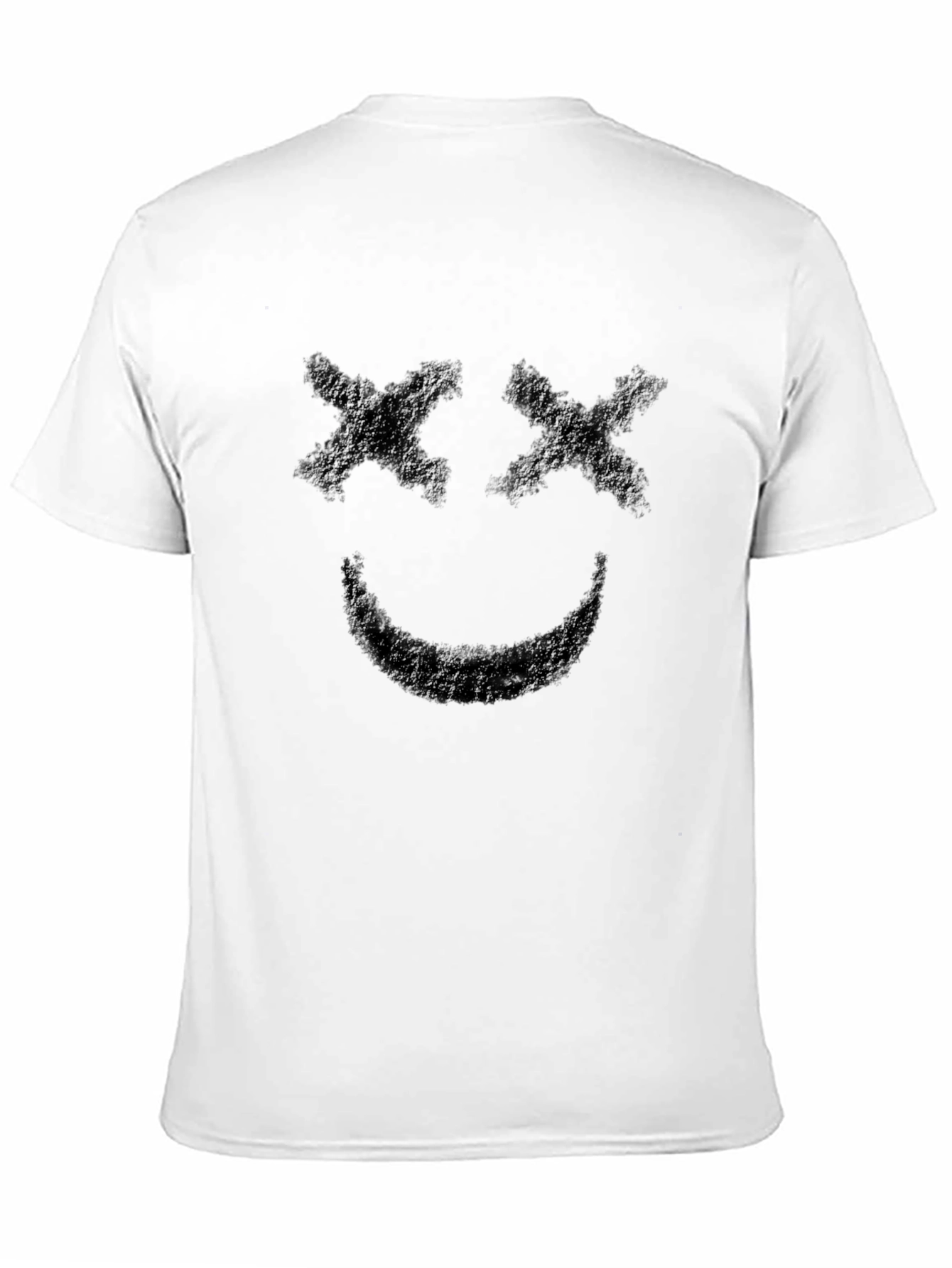 Black Smiley Face Black T-Shirt - Casual Graphic Tee view 11