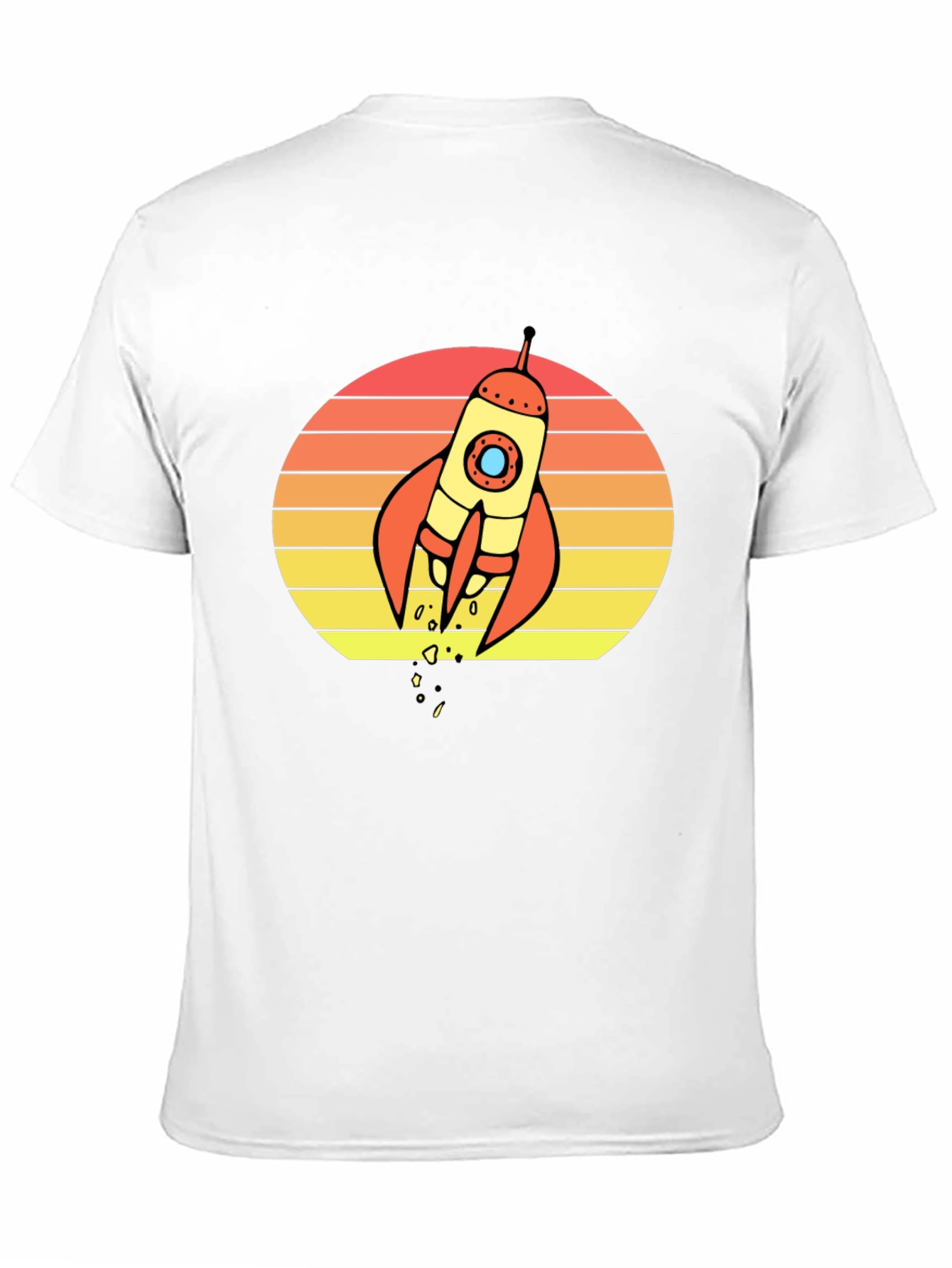 Black Retro Rocket Sunset Graphic T-Shirt - Space Lover Tee view 11