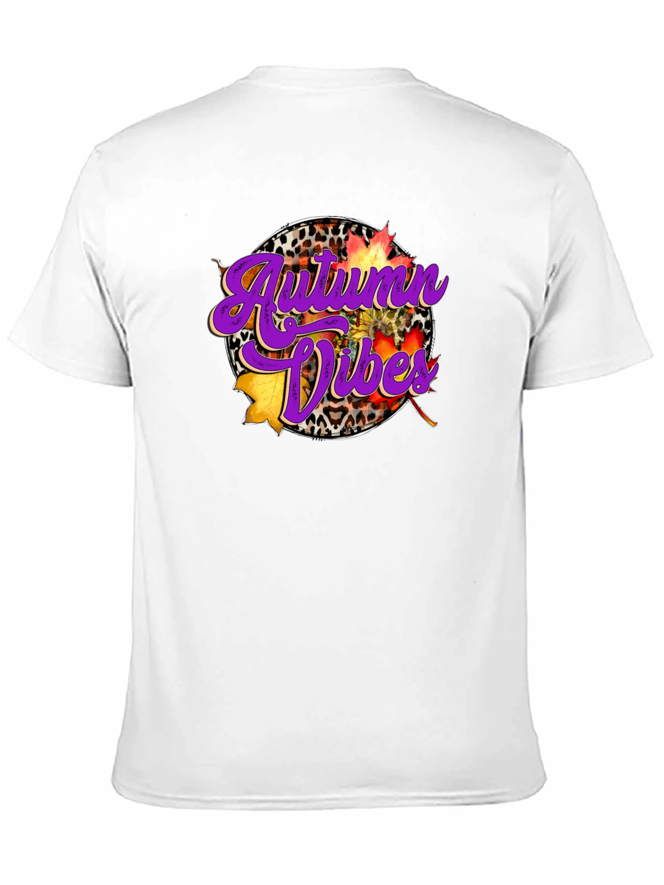 Black Autumn Vibes Leopard Print Graphic Tee view 11