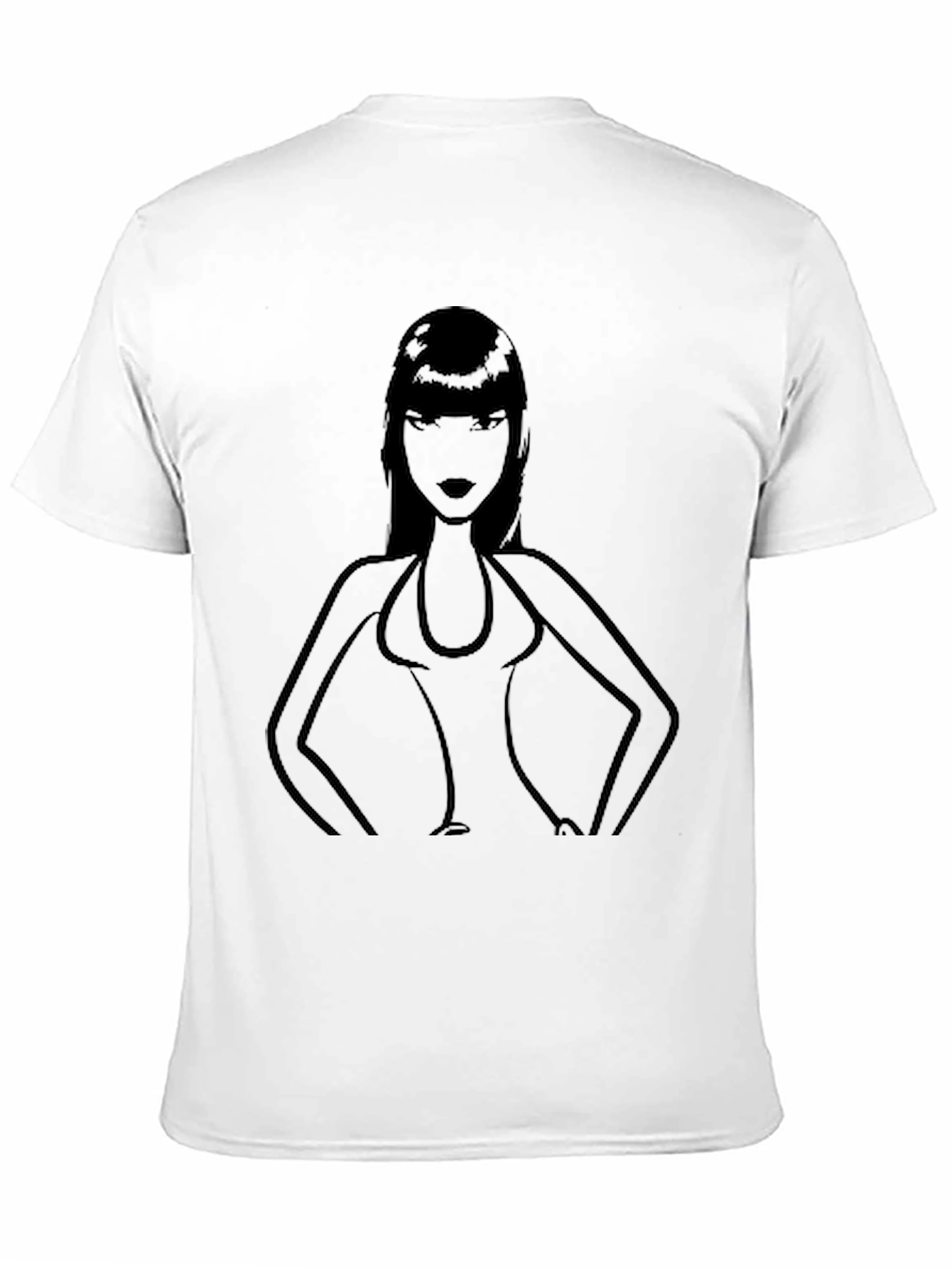 Black Silhouette Woman Graphic T-Shirt - Black view 11