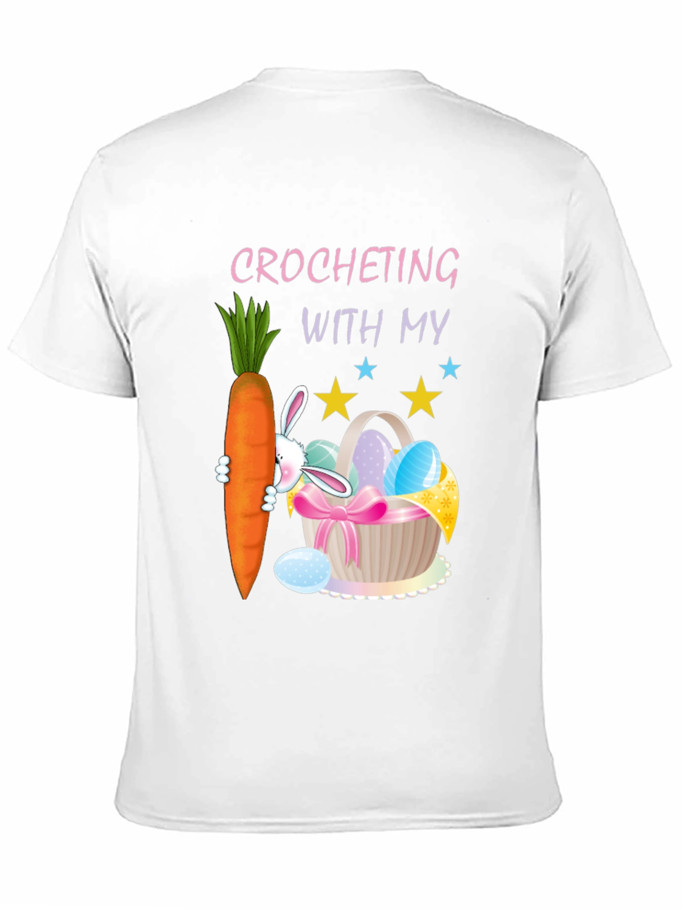 Black Crocheting Easter Bunny Carrot T-Shirt view 11