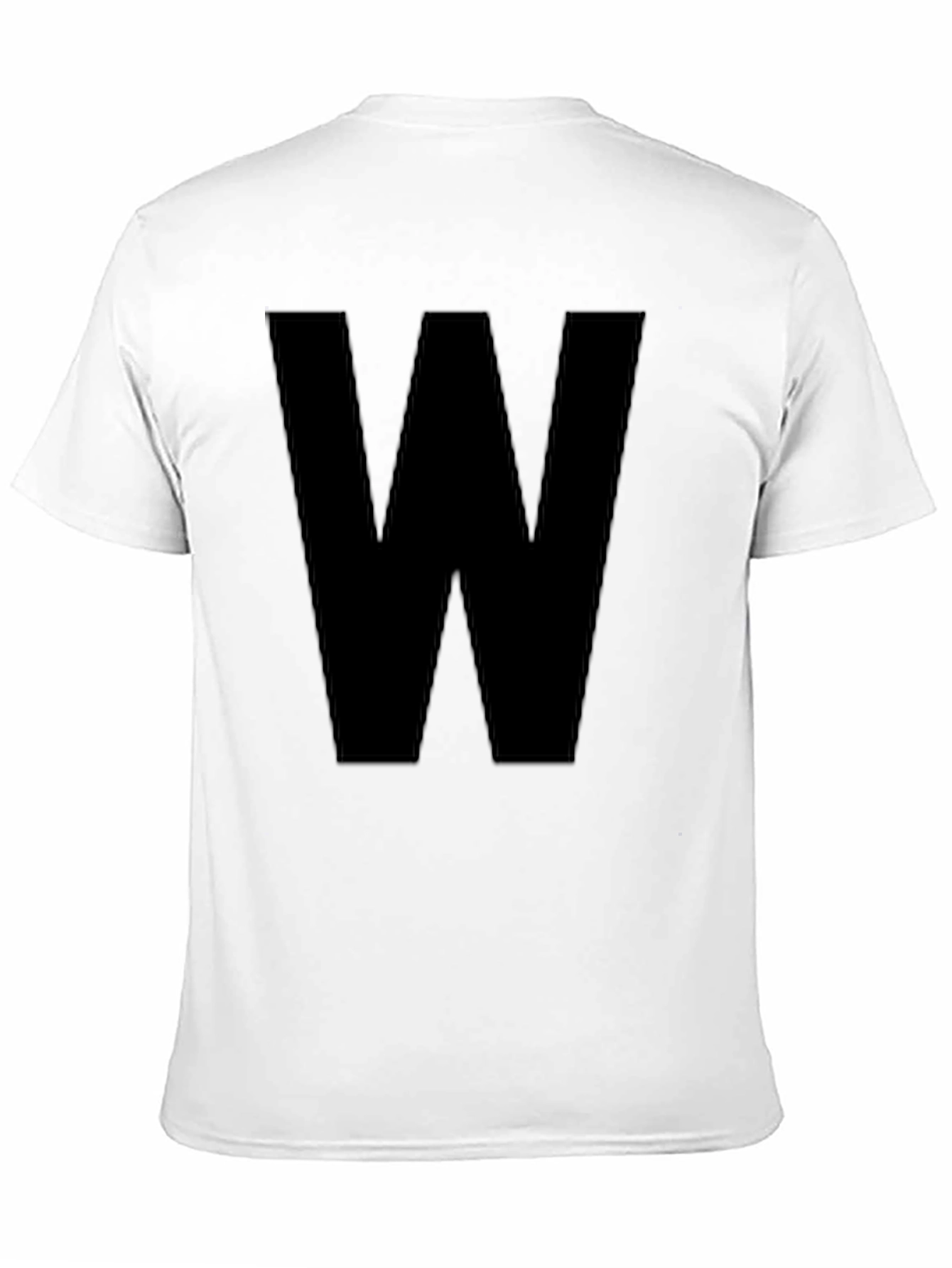 Black Bold Initial Tee - Black Letter W Graphic T-Shirt view 11