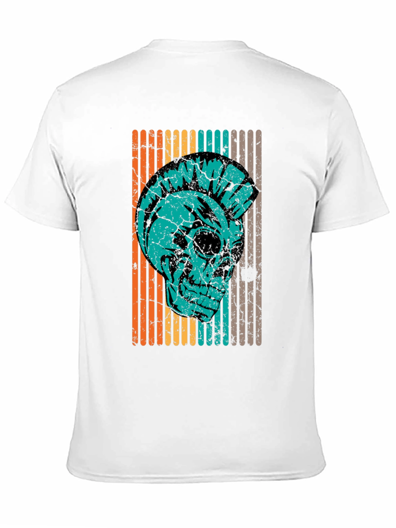 Black Retro Punk Skull T-Shirt - Vintage Style view 11