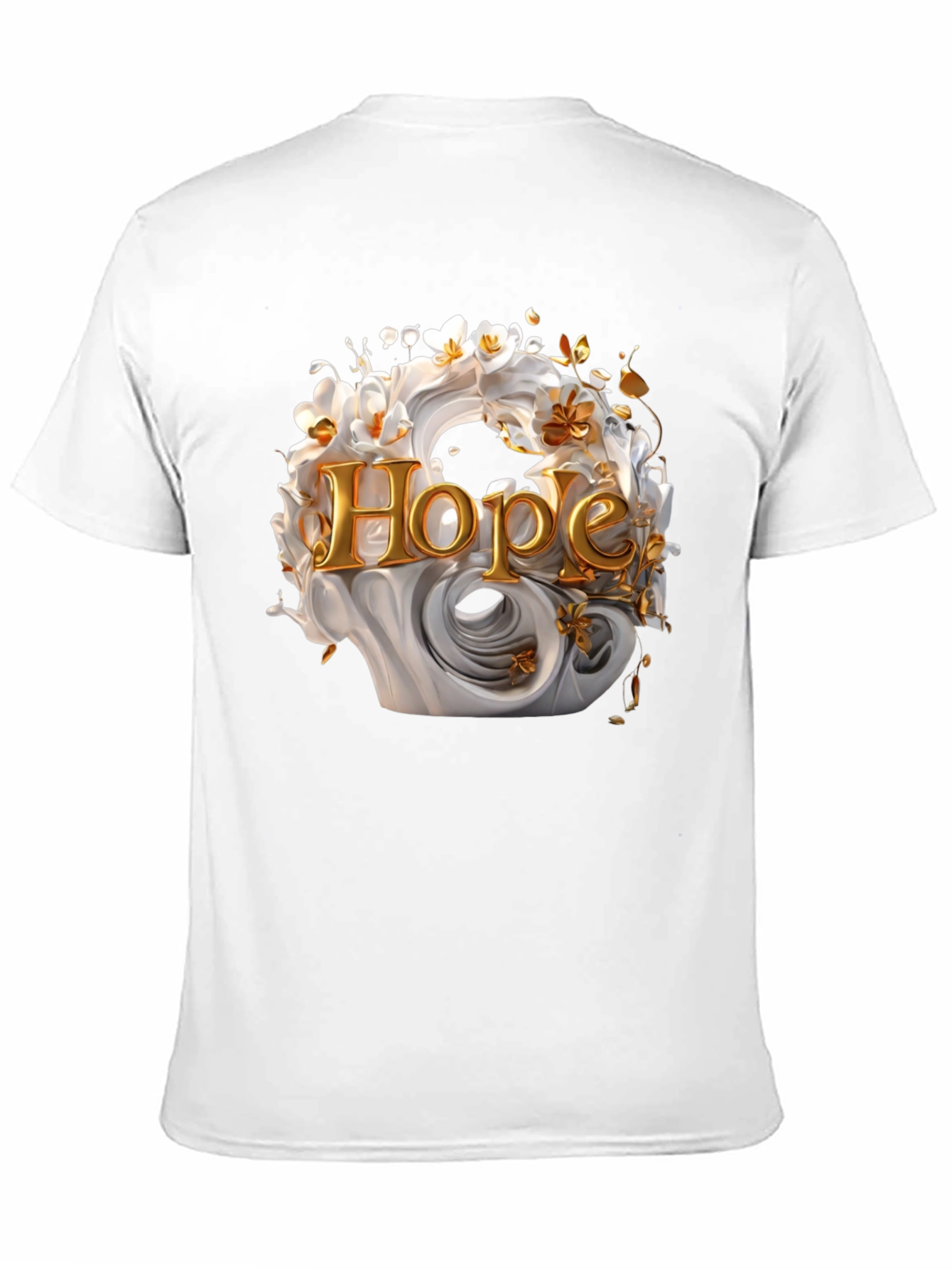 Black Hope Floral Graphic Tee - Elegant Black Cotton T-Shirt view 11