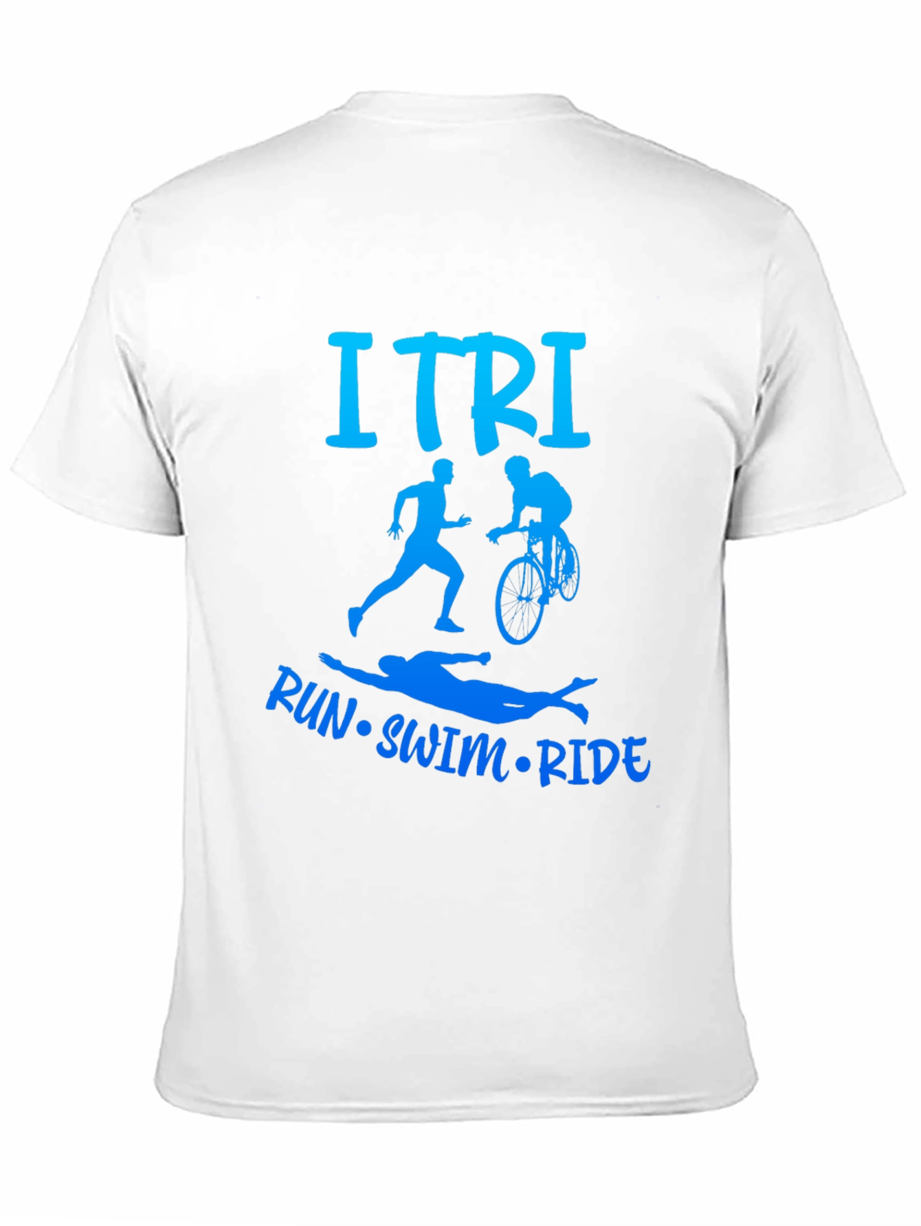 Black ITRI Run Swim Ride Triathlon T-Shirt view 11