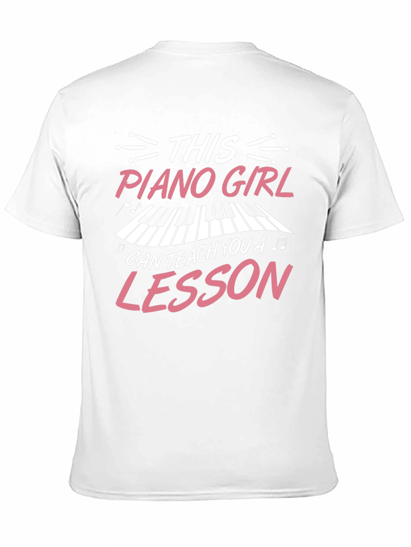 Black Piano Girl Teacher T-Shirt - Music Lesson Gift view 11