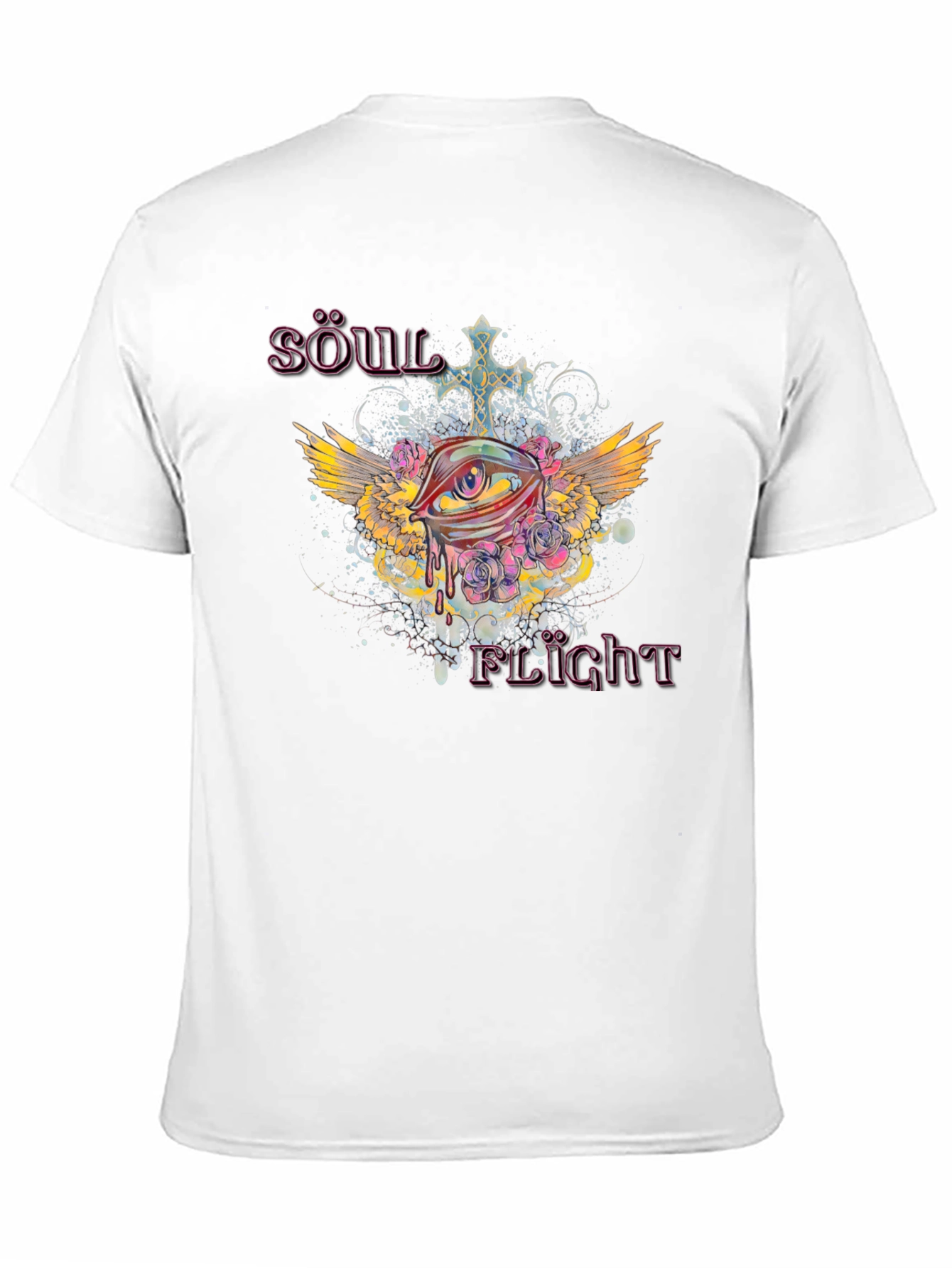 Black Soul Flight Graphic Print Black T-Shirt view 11