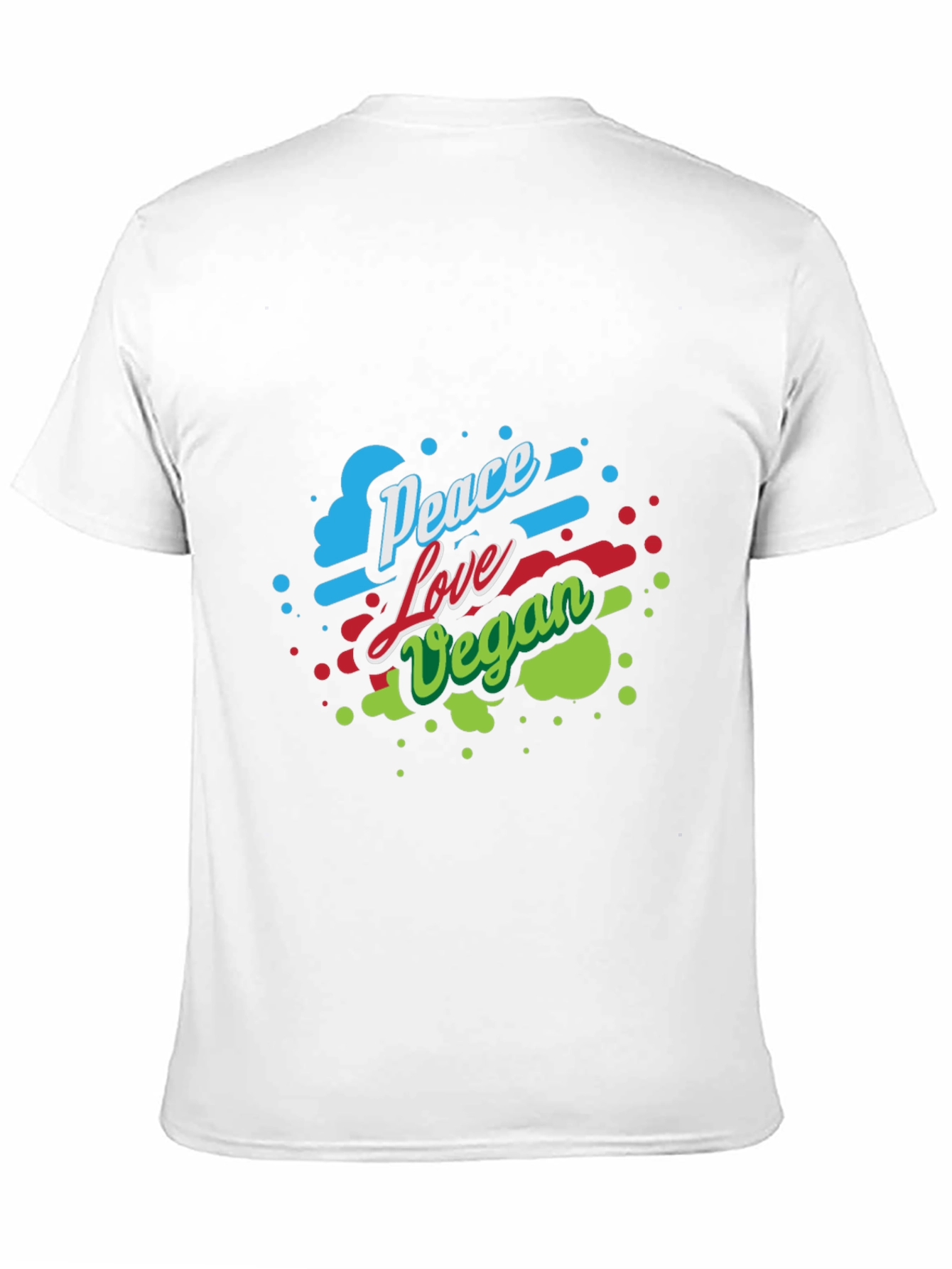 Black Peace Love Vegan T-Shirt -  Crew Neck, Short Sleeve, Black Cotton view 11