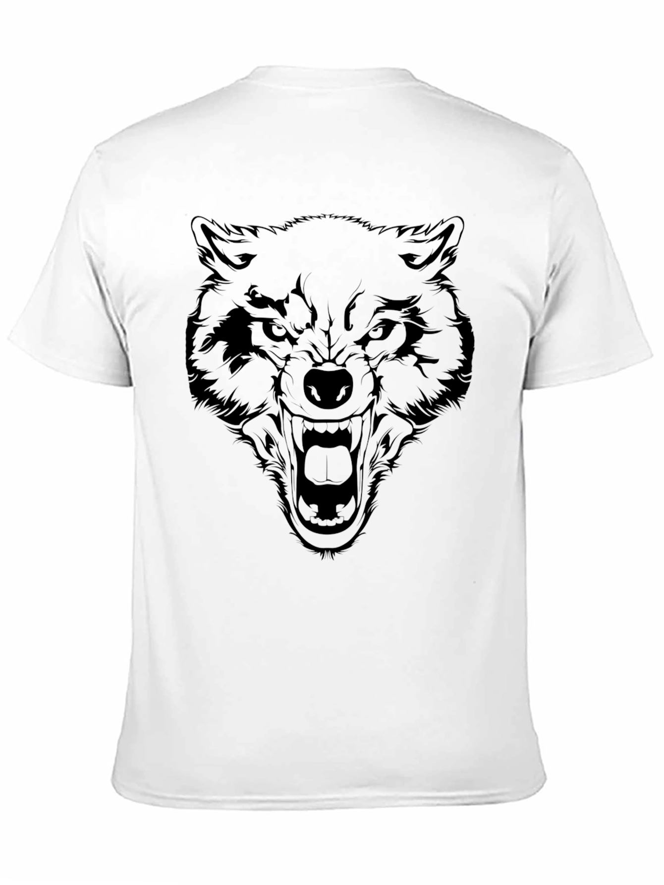Black Black Wolf Graphic T-Shirt - Fierce Animal Design view 11
