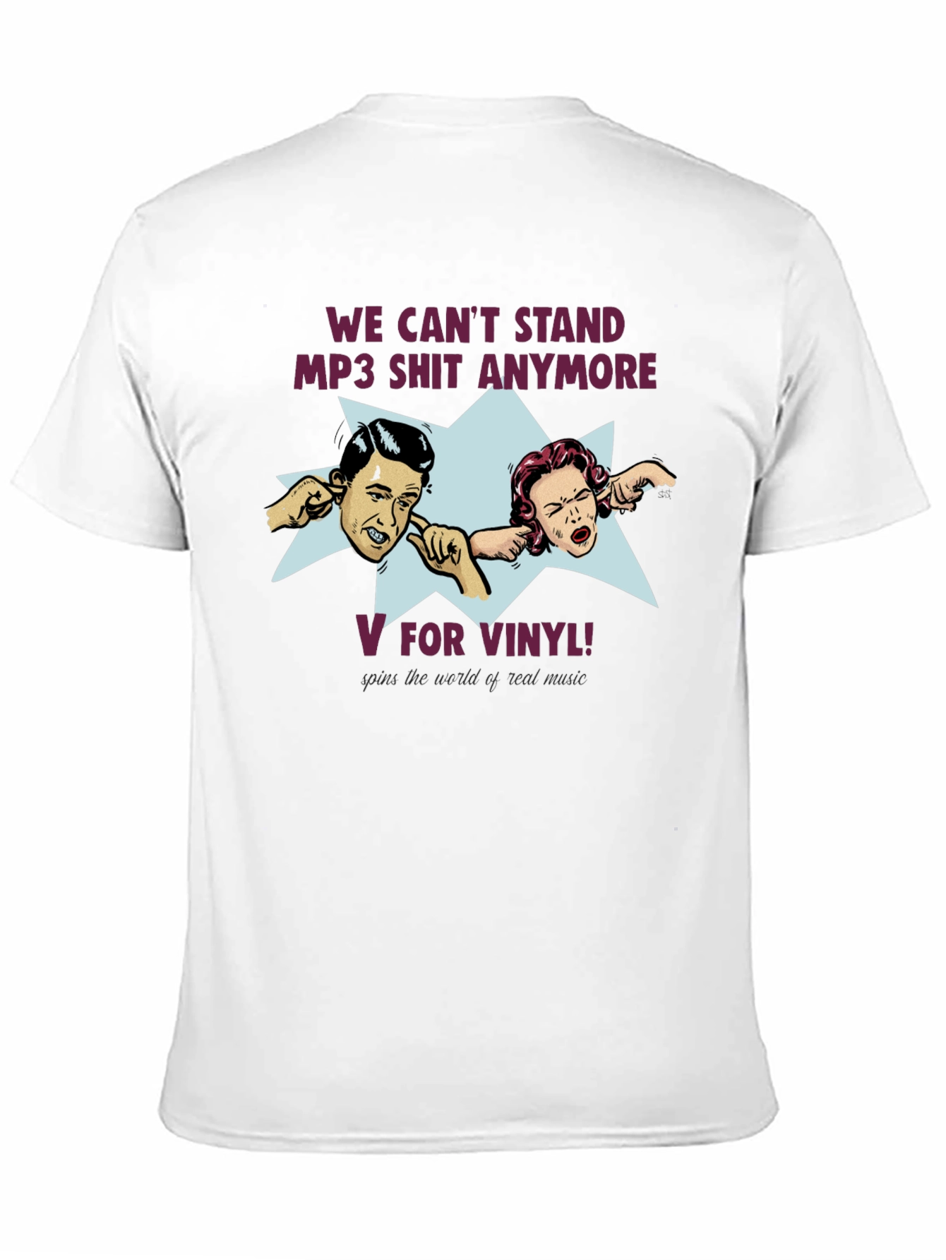 Black Vinyl Fan T-Shirt - Anti-MP3 Design view 11