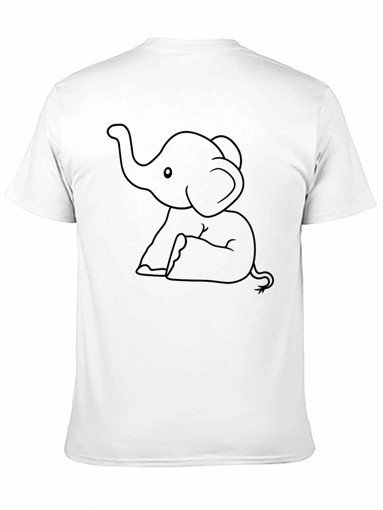 Black Cute Elephant Graphic Tee - Black Cotton T-Shirt view 11