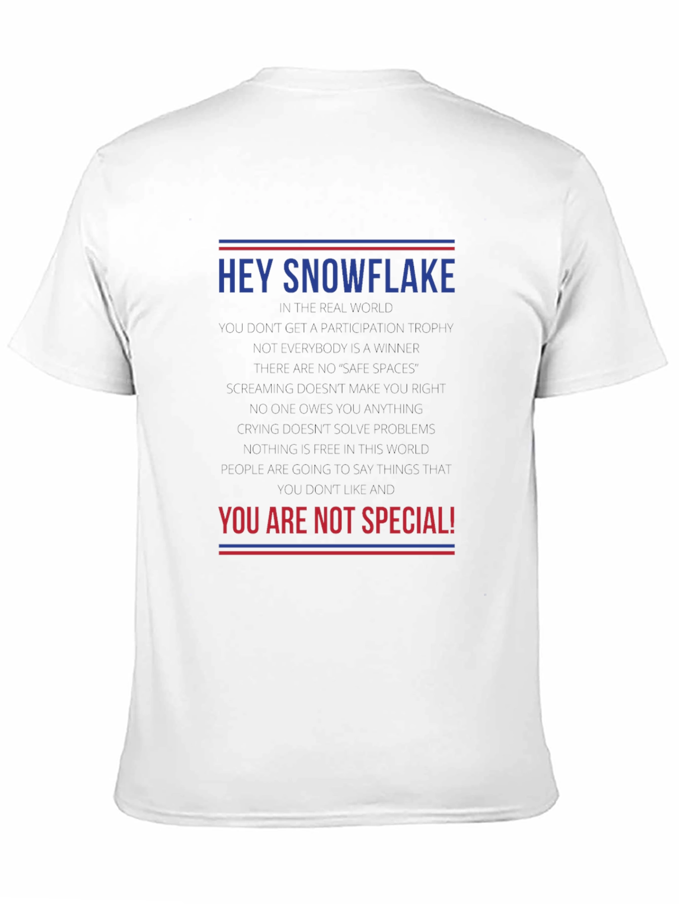 Black Hey Snowflake Tee - Unisex Adult Humor T-Shirt view 11