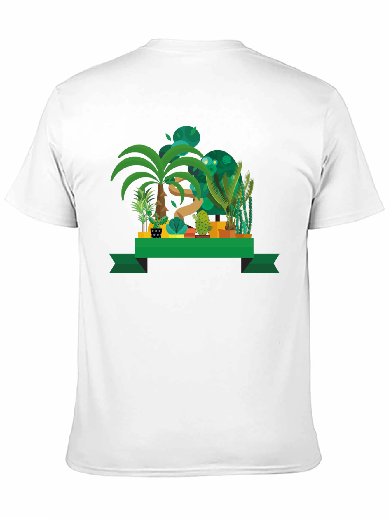 Black Tropical Plant Graphic Black T-Shirt view 11