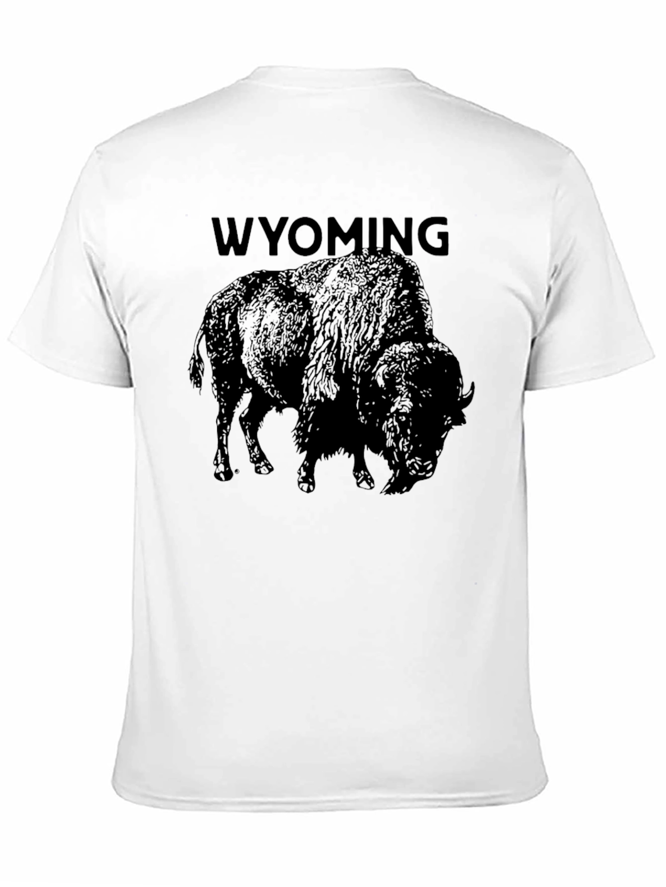 Black Wyoming Bison Graphic Tee - Soft Cotton Comfort view 11