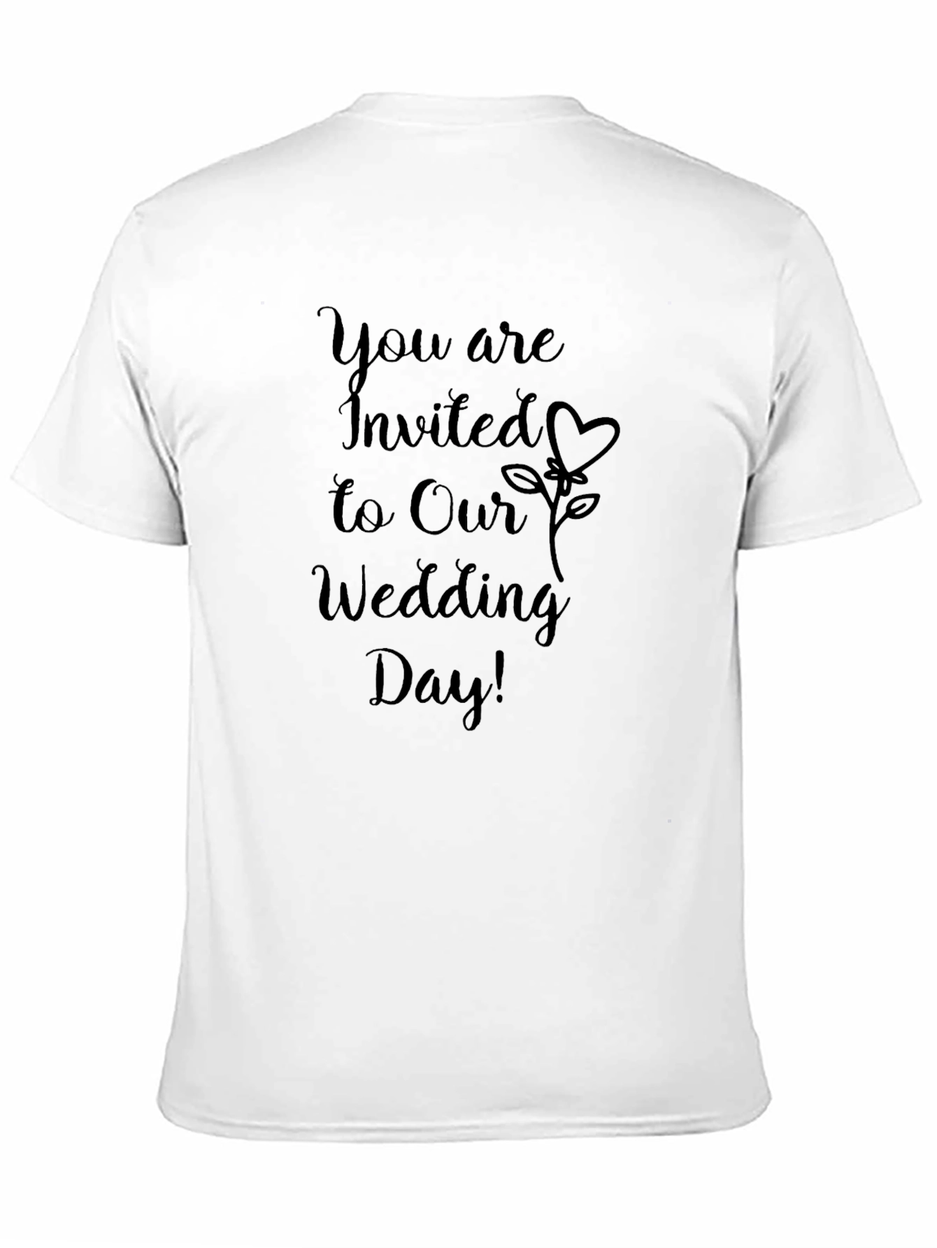 Black Wedding Day Invitation Graphic Tee view 11