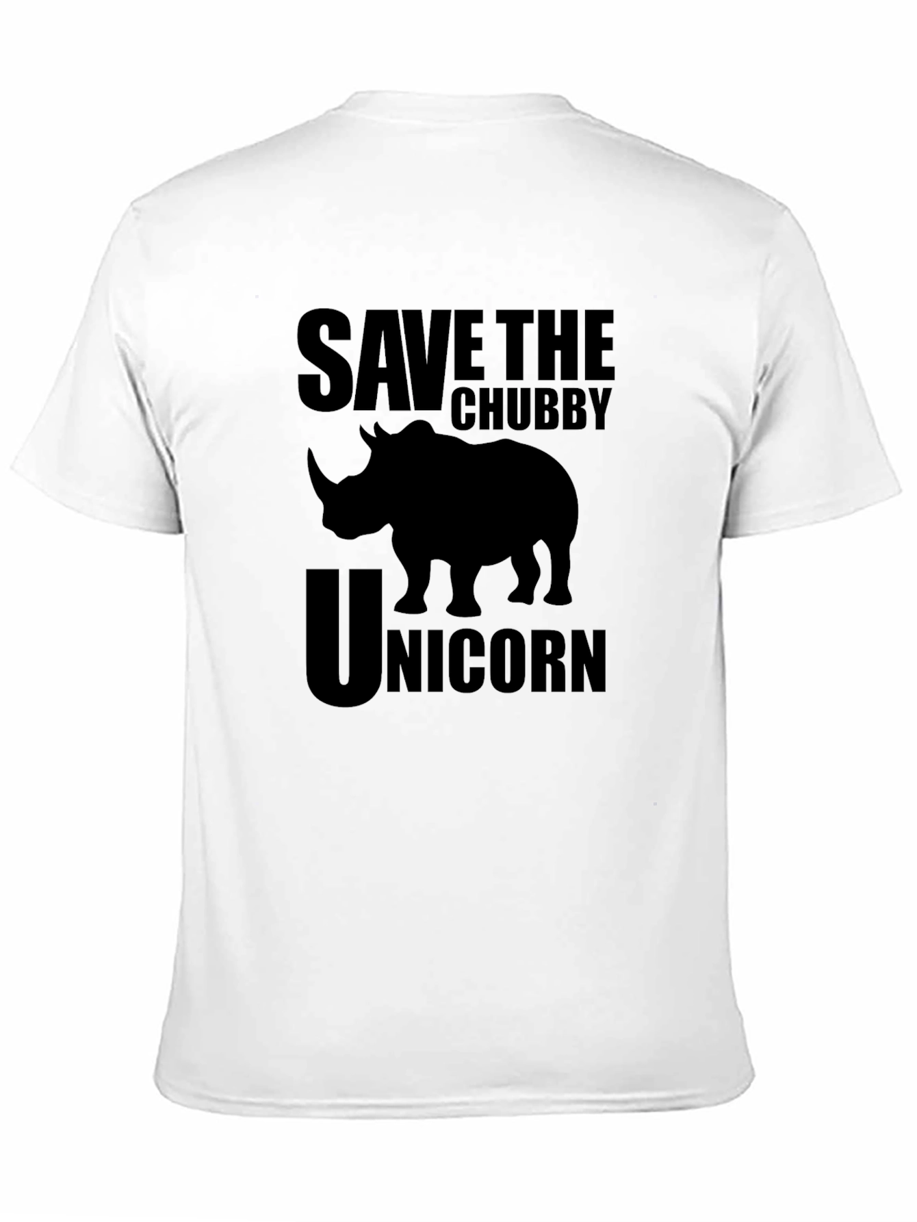 Black Save the Chubby Unicorn T-Shirt view 11