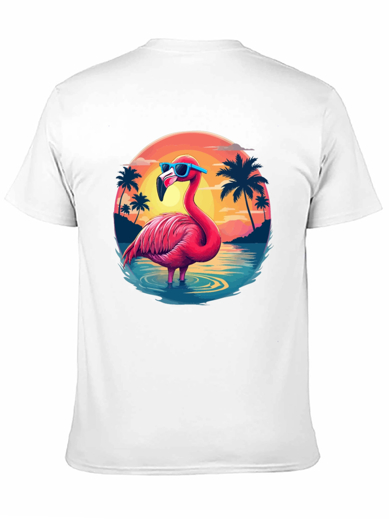 Black Tropical Flamingo T-Shirt - Summer Vibes view 11