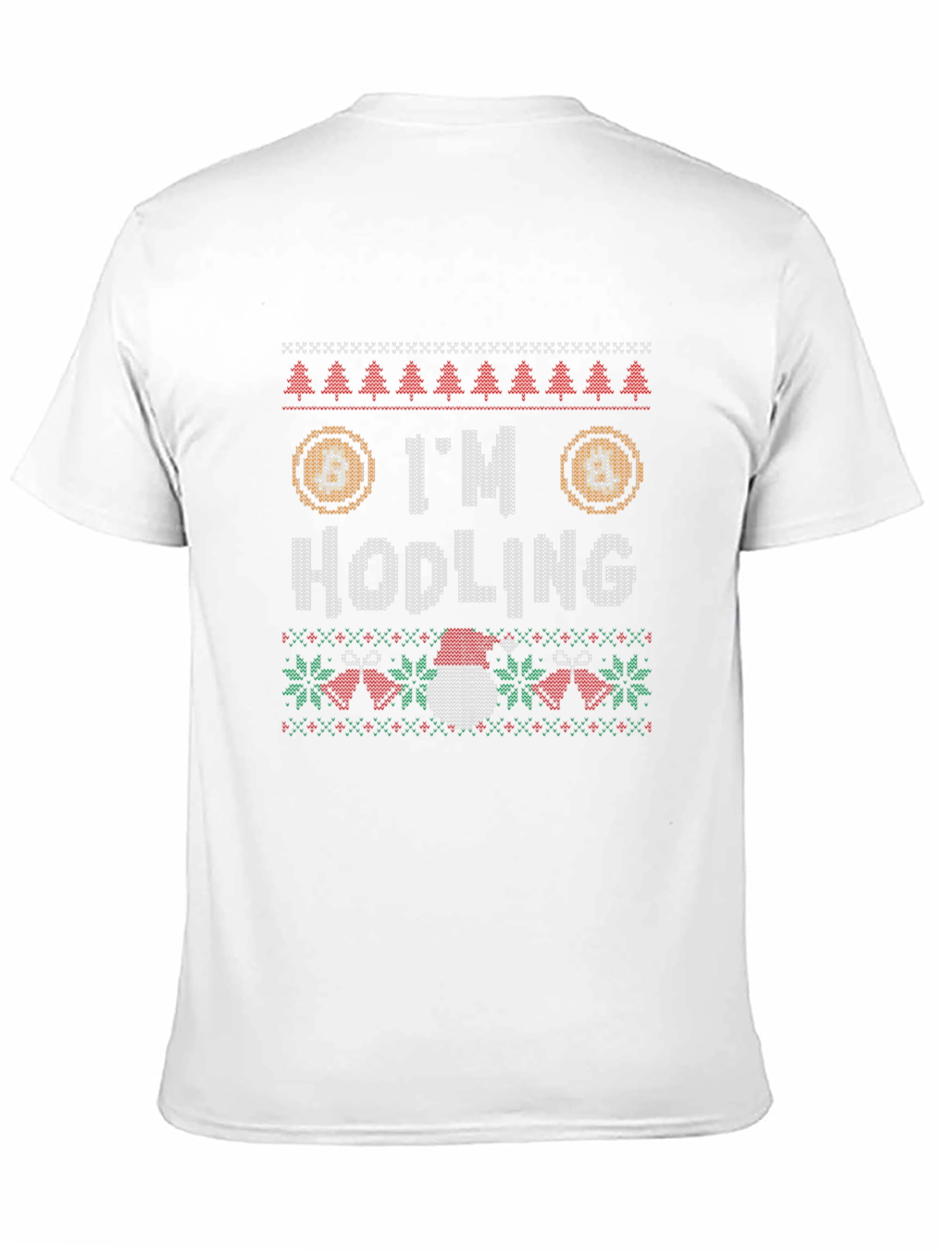 Black I'm Hodling Christmas Sweater Style T-Shirt view 11