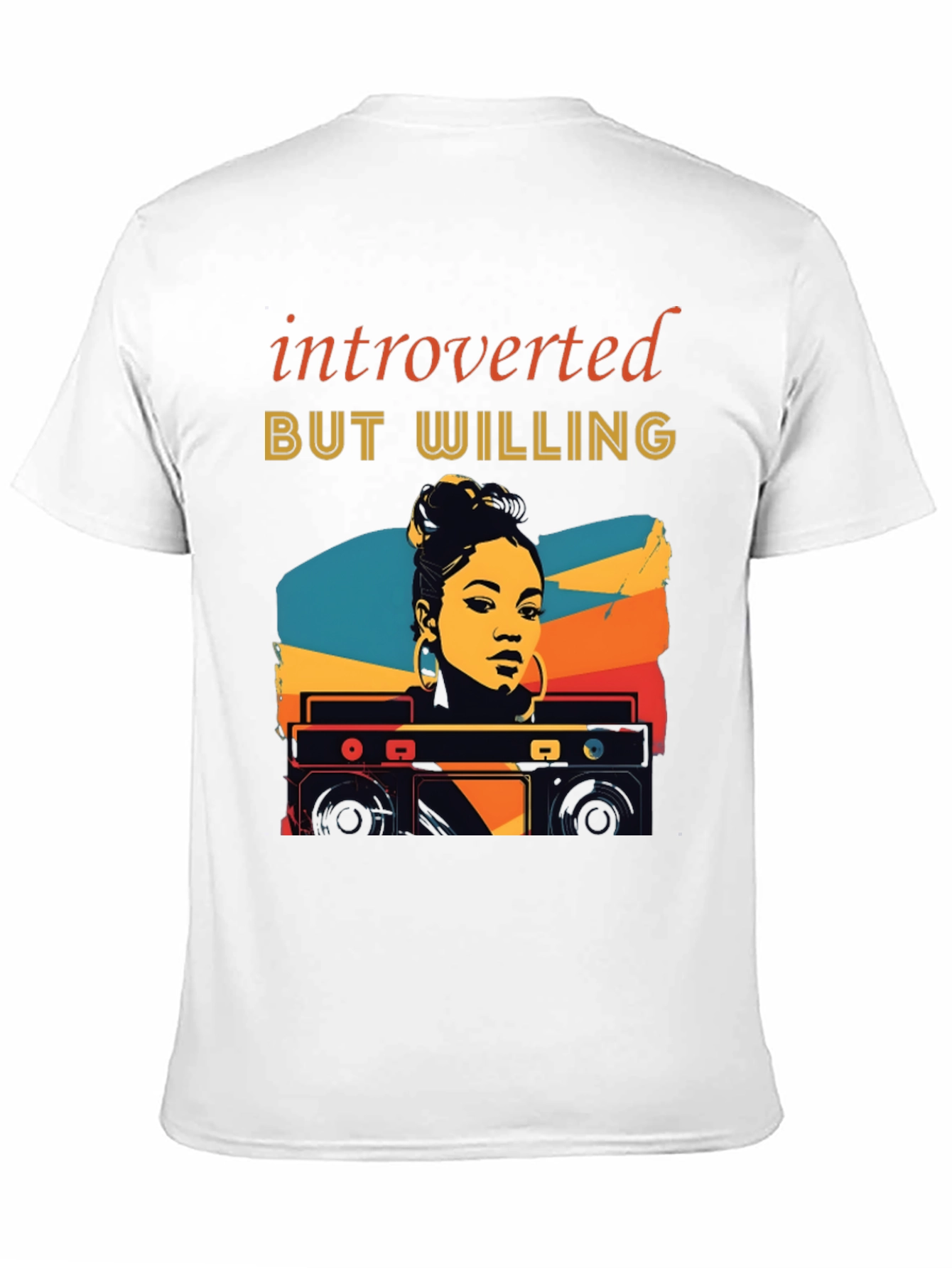 Black Introverted But Willing Graphic T-Shirt view 11