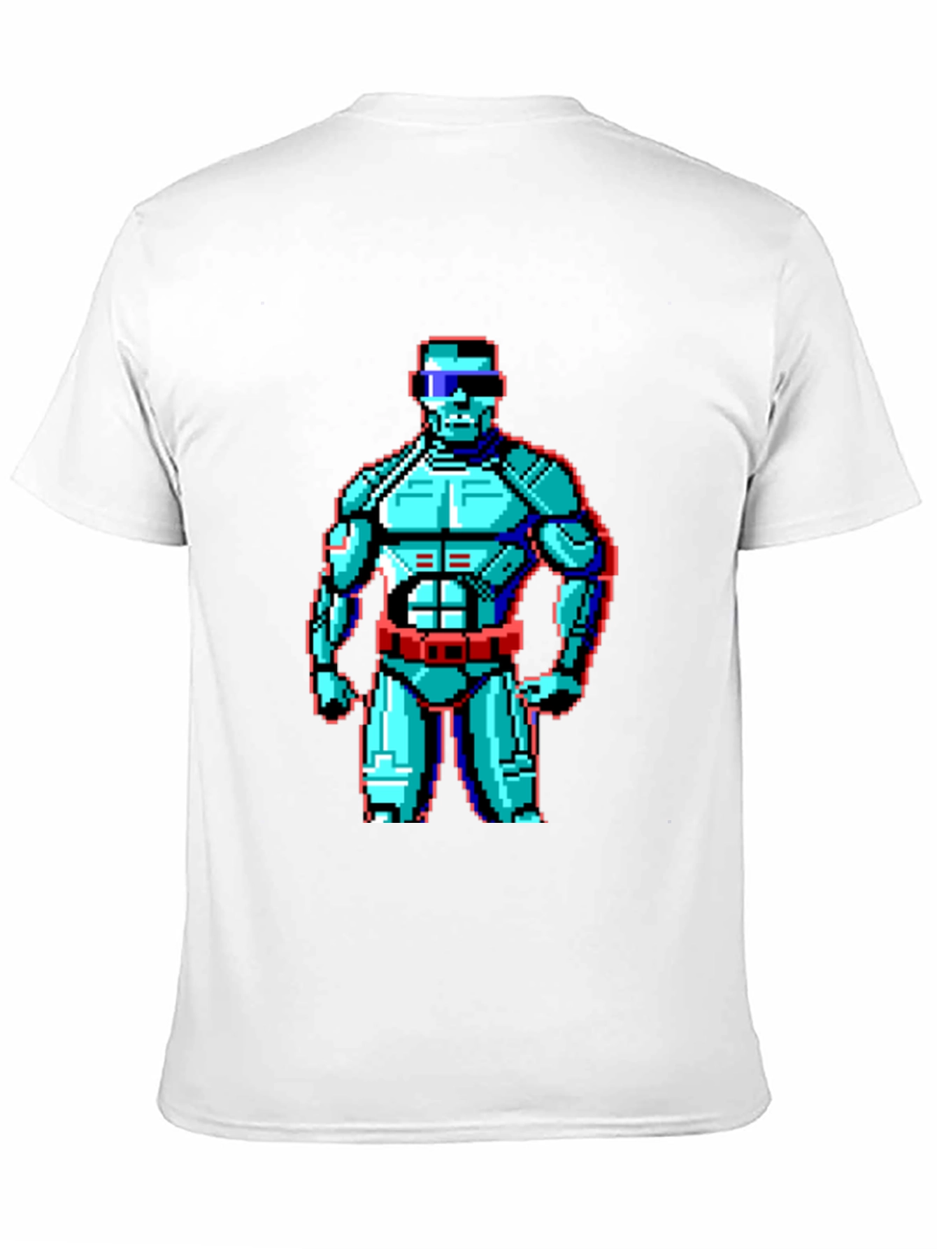 Black Retro Pixel Robot Graphic T-Shirt - Black view 11